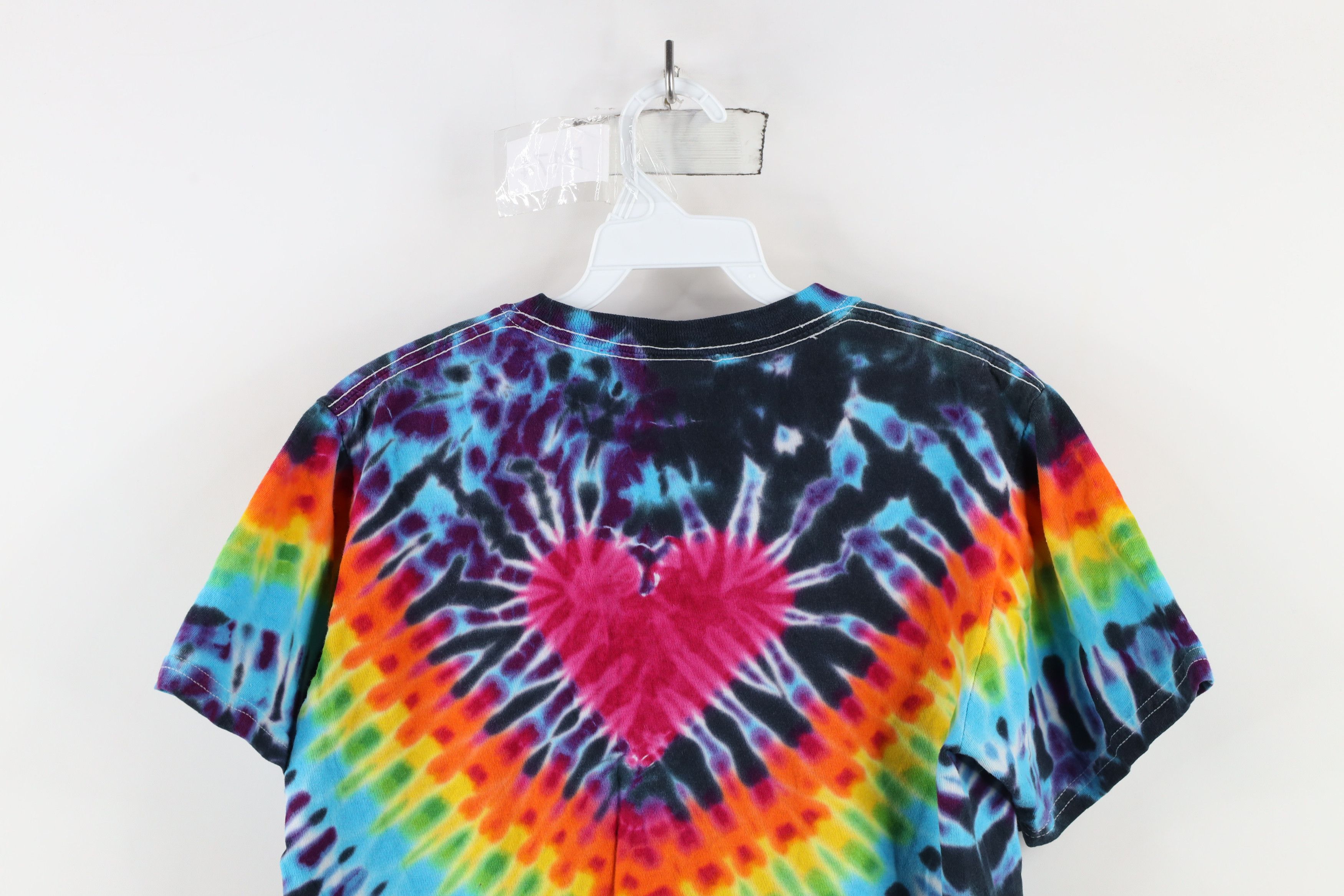 Vintage Vintage Y2K Streetwear Rainbow Tie Dye Heart T-Shirt Cotton Size S / US 4 / IT 40 - 8 Thumbnail