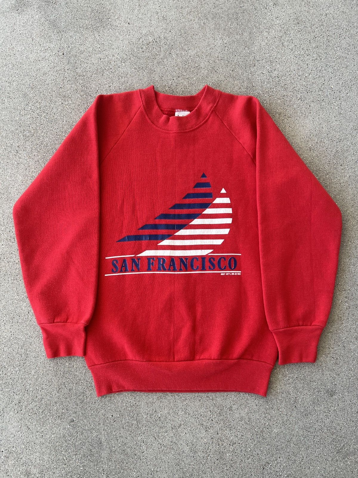 Fruit Of The Loom × Vintage Vintage 1991 Fruit of the Loom San Francisco Red Sweatshirt Size S / US 4 / IT 40 - 1 Thumbnail