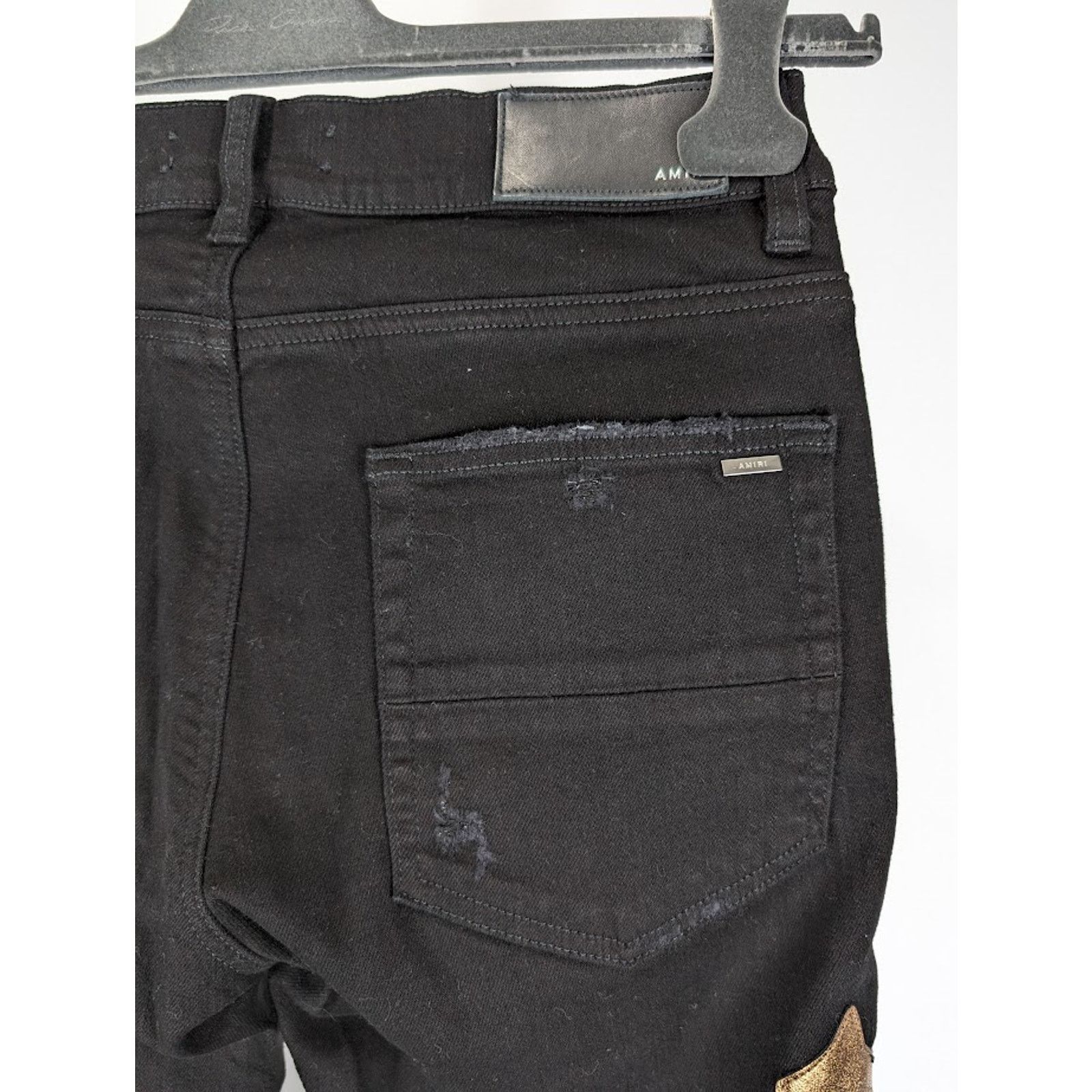 Amiri o1rshd1 Bones Jeans in Black/Gold Size US 28 / EU 44 - 17 Thumbnail