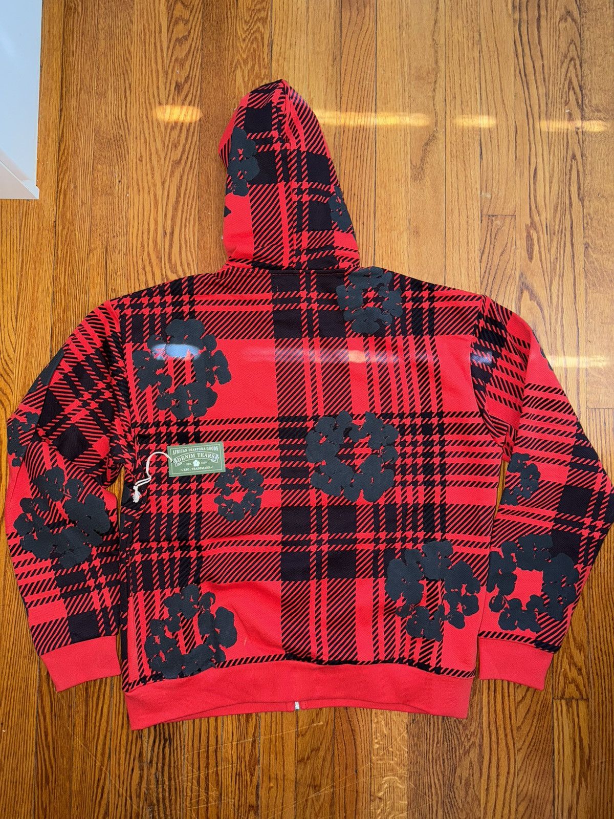 DENIM TEARS Denim Tears Plaid Cotton Wreath Zip Hoodie Red XL Size US XL / EU 56 / 4 - 2 Thumbnail