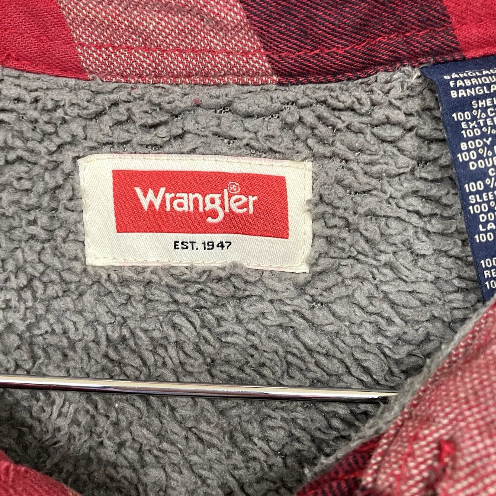Wrangler VINTAGE Wrangler 3XL Mens Flannel Jacket Shacket Sherpa Lined Pockets 90s Plaid Blue) Size US XXL / EU 58 / 5 - 4 Thumbnail