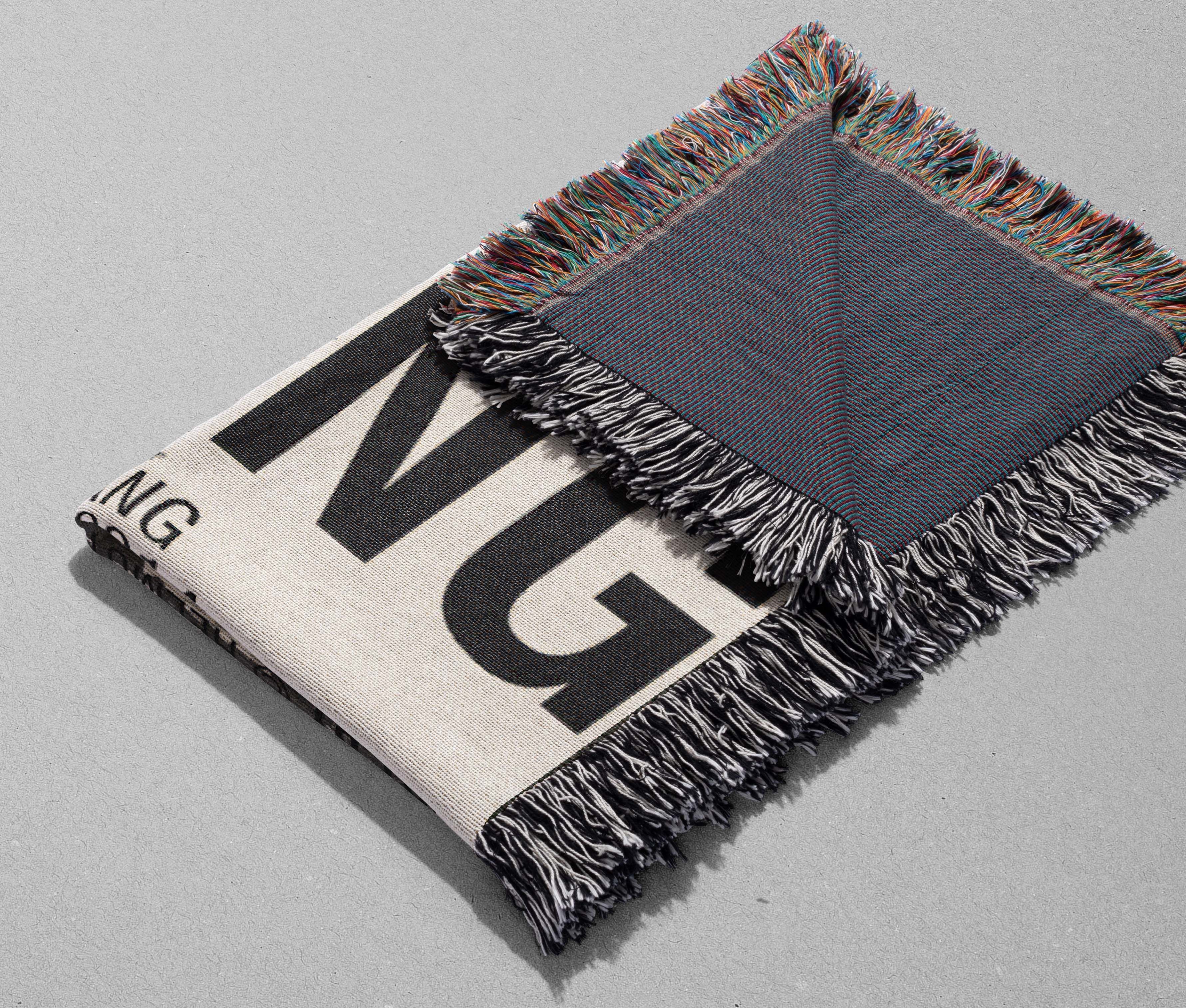 Helmut Lang 90s Helmut Lang Blanket Woven Jacquard Art Fashion Gift Logo Size ONE SIZE - 4 Thumbnail