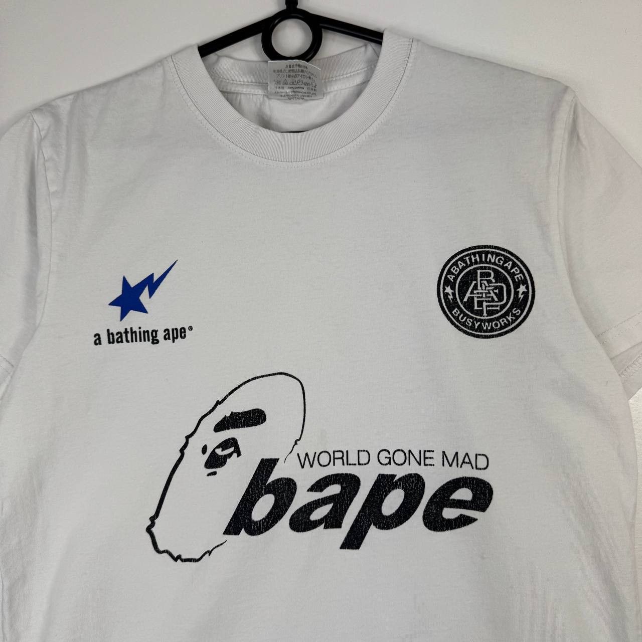 Bape A Bathing Ape BAPE World Gone Mad Graphic T-Shirt L | Grailed