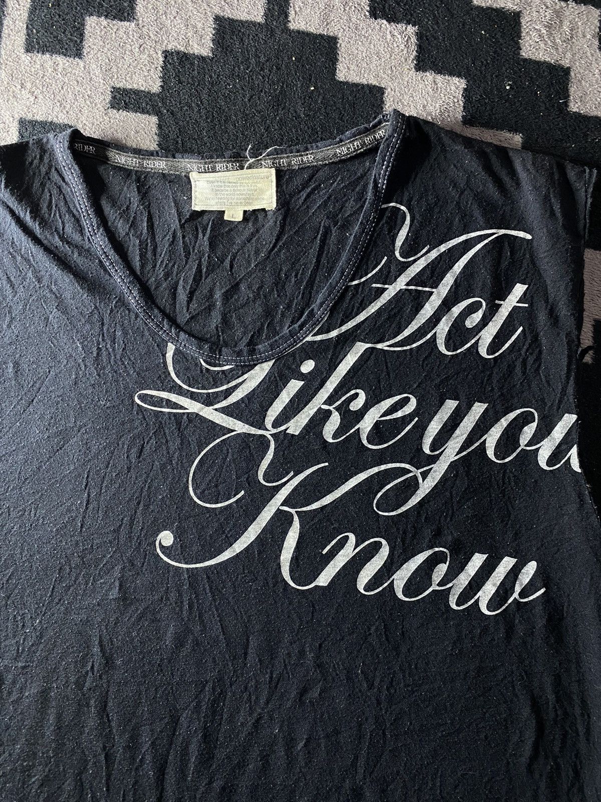 Yasuyuki Ishii Vintage night rider poem sleeveless tshirt Size US L / EU 52-54 / 3 - 2 Thumbnail