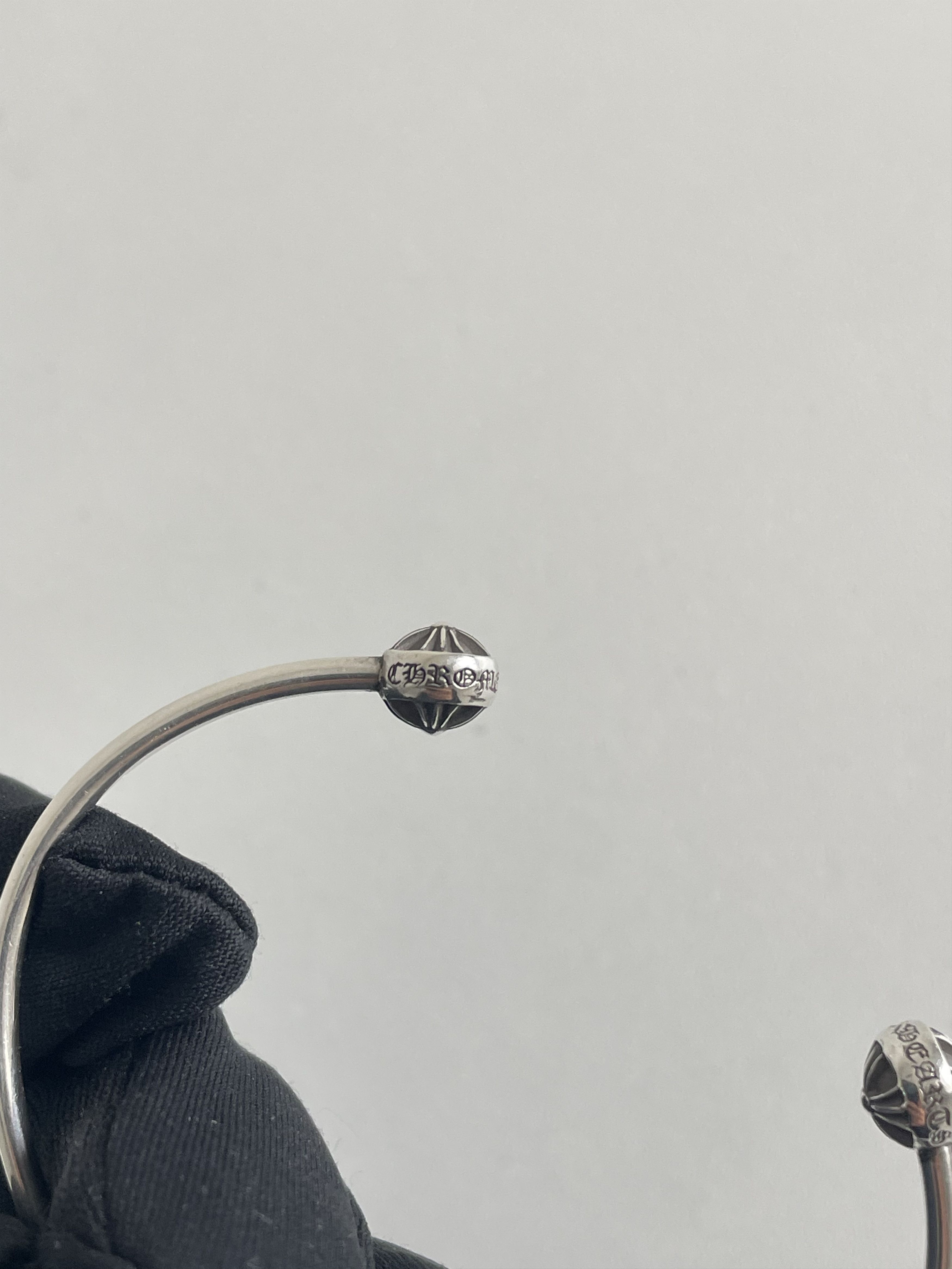 Chrome Hearts Chrome Hearts Silver Diamonds Tiny Cross Cuff Bangle Size ONE SIZE - 8 Thumbnail