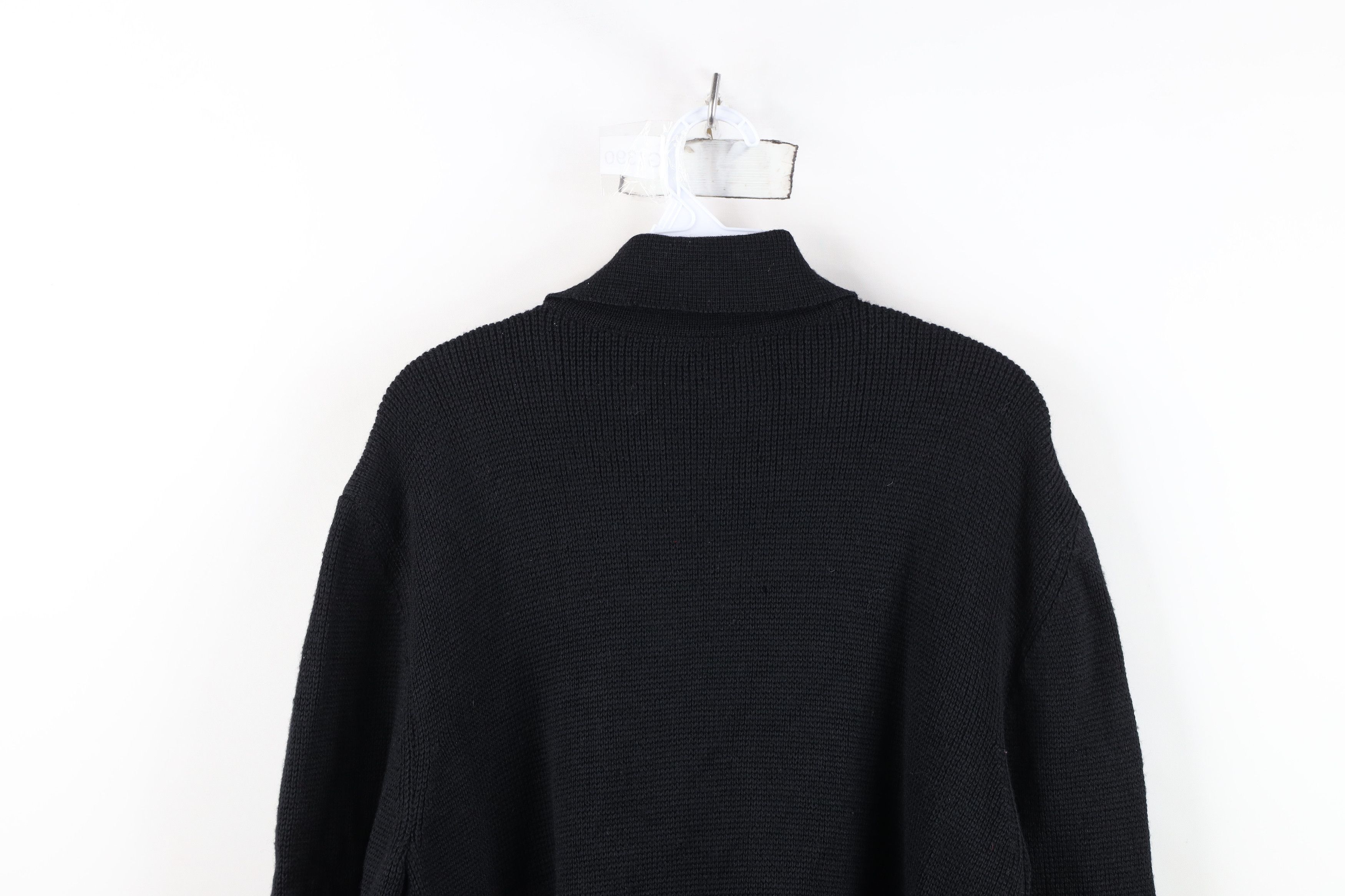 Vintage Vintage 50s Rockabilly Wool Suede Leather Cardigan Sweater Size US M / EU 48-50 / 2 - 14 Thumbnail