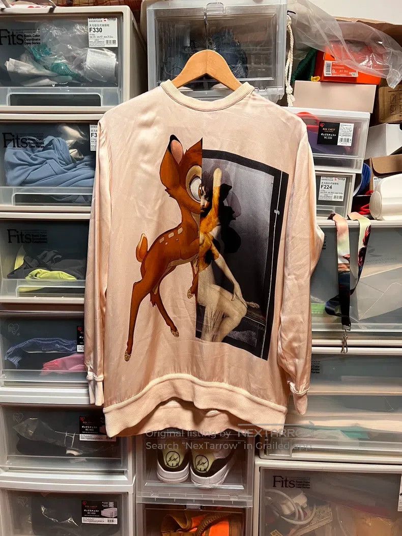 Givenchy Givenchy Bambi print silk hooded sweatshirt, flesh pink Size US M / EU 48-50 / 2 - 1 Thumbnail