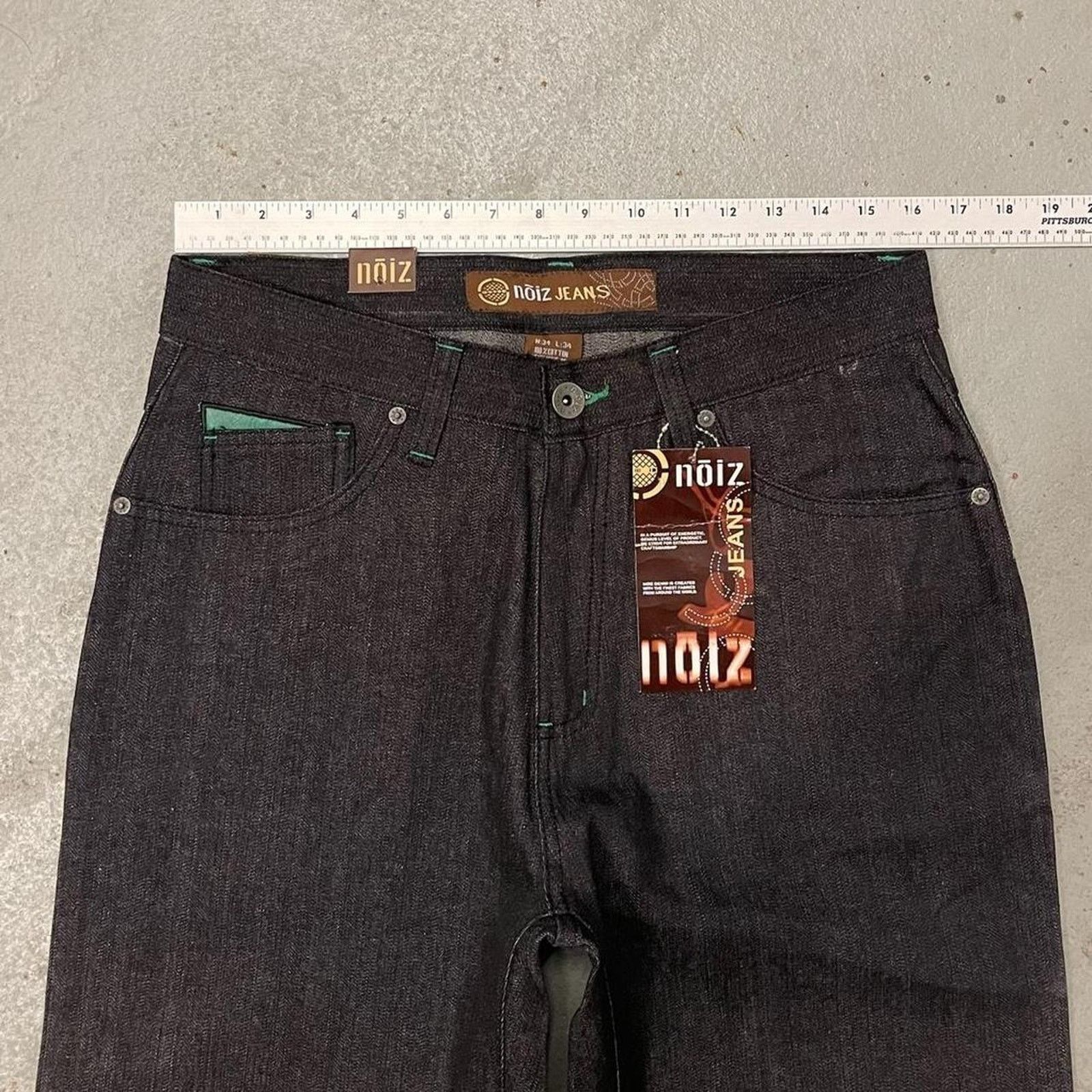 Vintage Vintage Noiz Grey Denim Baggy Jeans Green Pockets Mens 34x34 Size US 34 / EU 50 - 4 Thumbnail