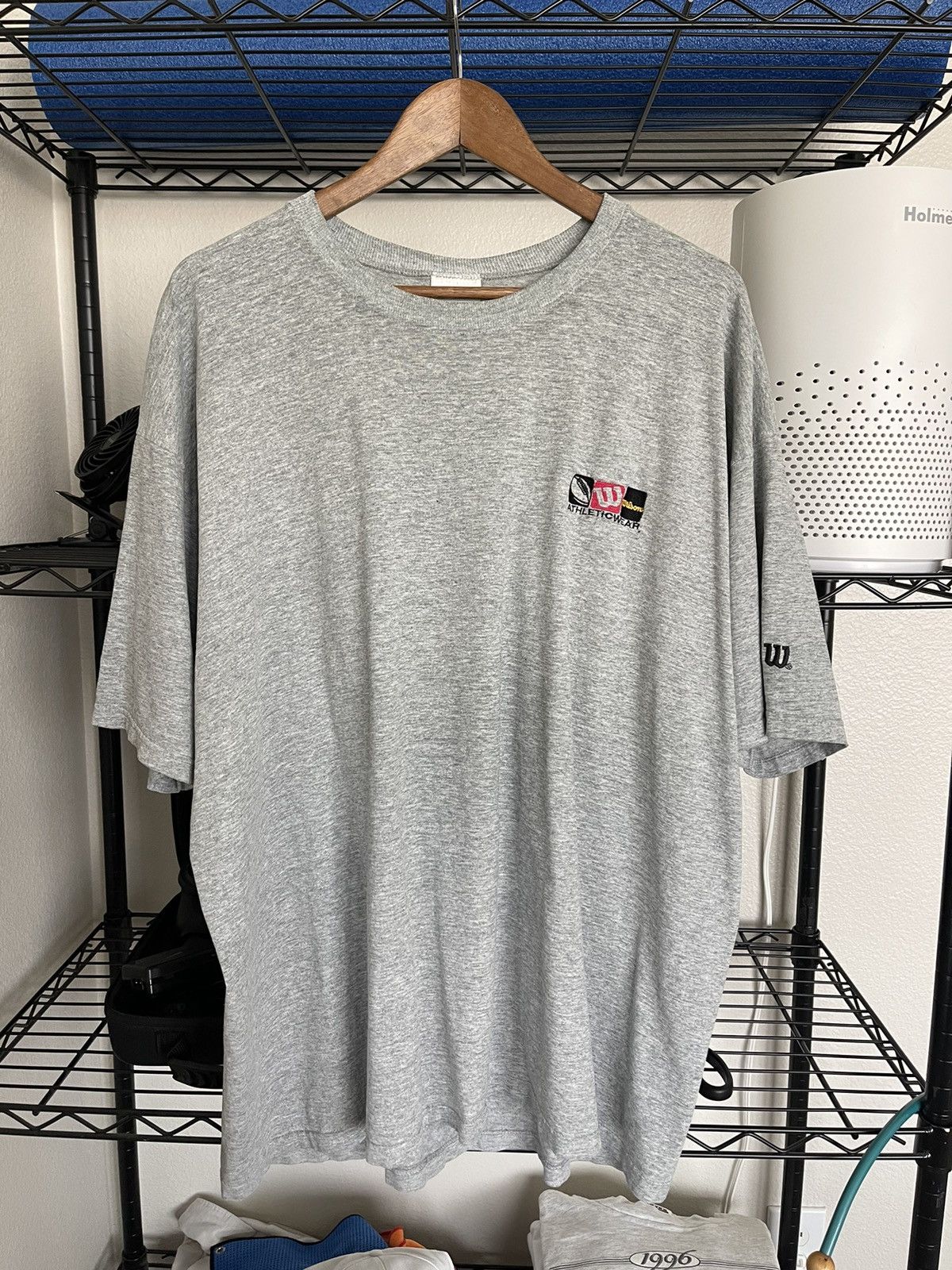 Vintage × Wilson 90s Embroidered Wilson Athletics Tee Shirt tennis Size US XXL / EU 58 / 5 - 3 Thumbnail