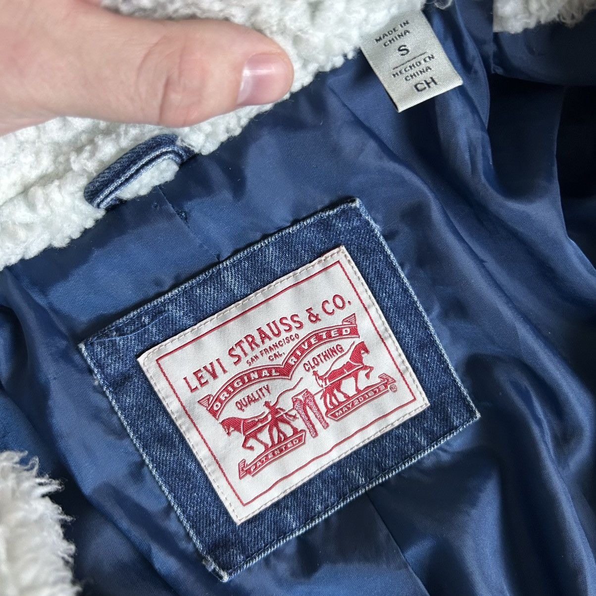 Levi's QUiLTED iNDiGO NATURAL WHiTE SHERPA LiNED TANKER JACKET ZiP Size XS / US 0-2 / IT 36-38 - 4 Thumbnail