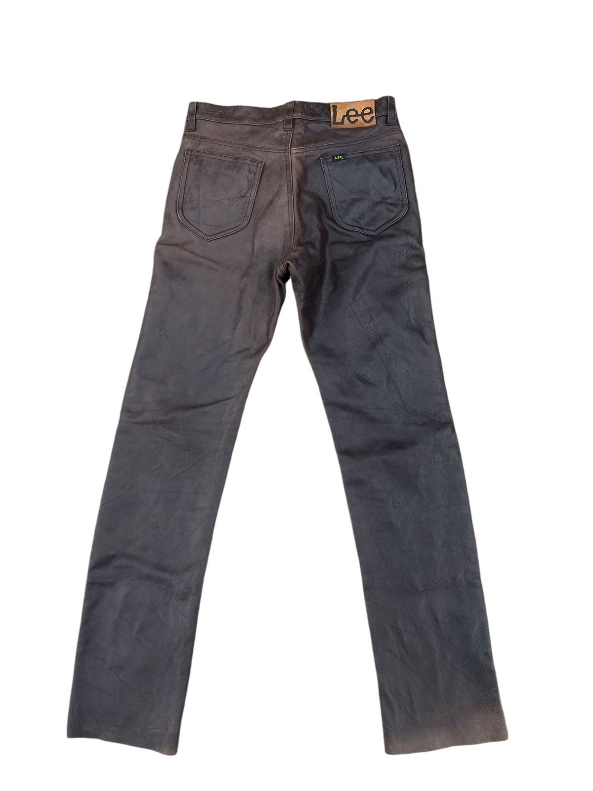 Genuine Leather Vintage Union Made Lee Riders Patina Cowhide Leather Jeans Size US 30 / EU 46 - 14 Thumbnail