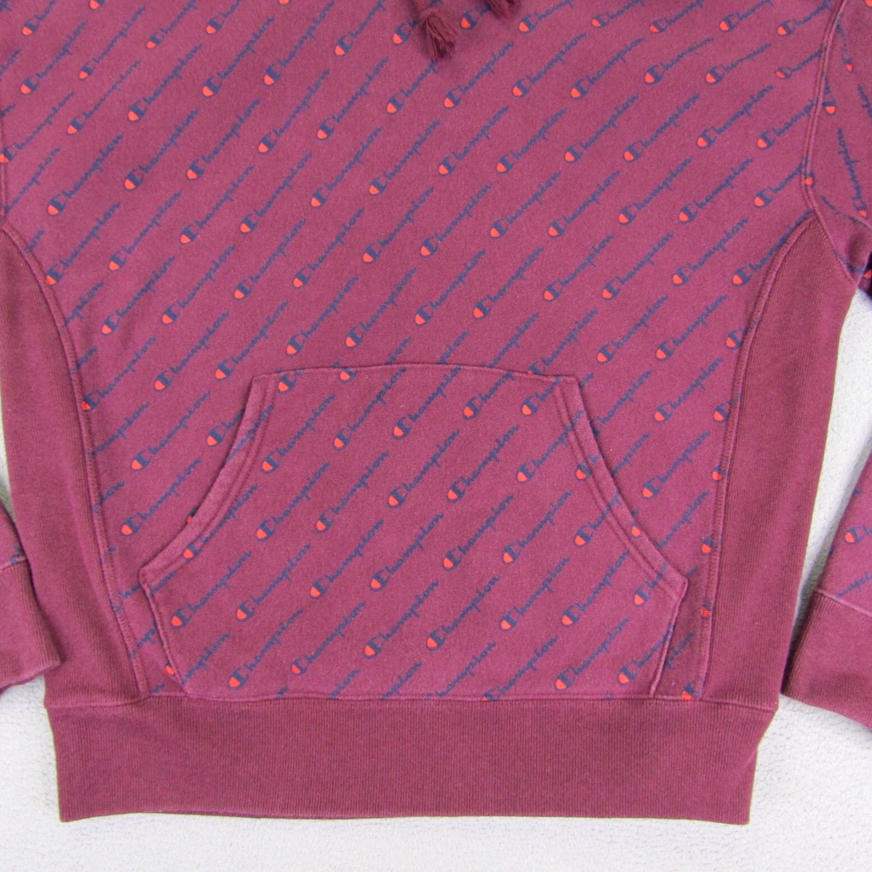 Champion Champion Hoodie Sweatshirt Womens Medium Purple Reverse Weave All Over Print AOP Logo Hooded Pockets Activewear Casual Travel Outdoor Sports Size M / US 6-8 / IT 42-44 - 3 Thumbnail