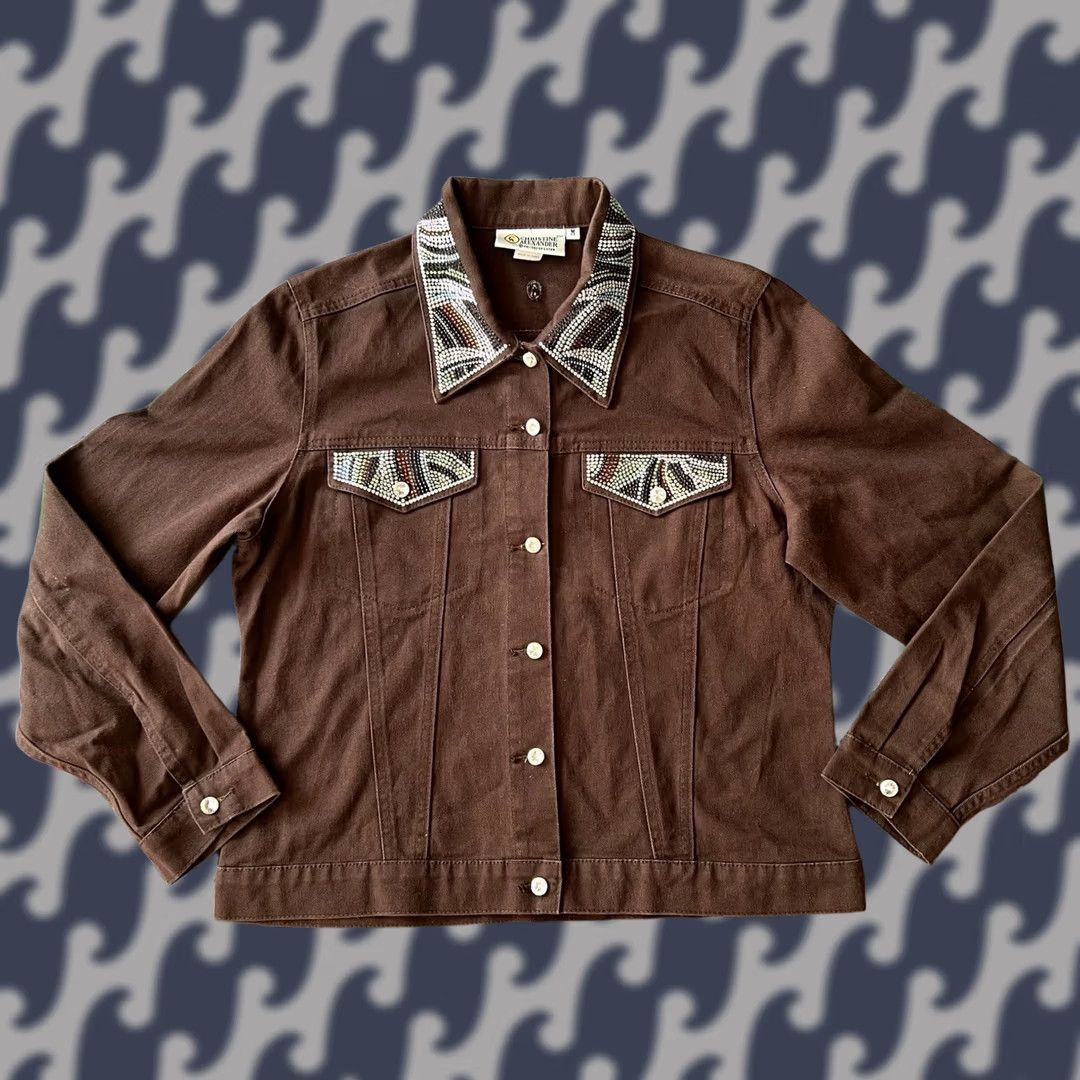 Denime Christine Alexander Denim Jacket Womens Medium Rhinestone Western D7 Size M / US 6-8 / IT 42-44 - 1 Thumbnail
