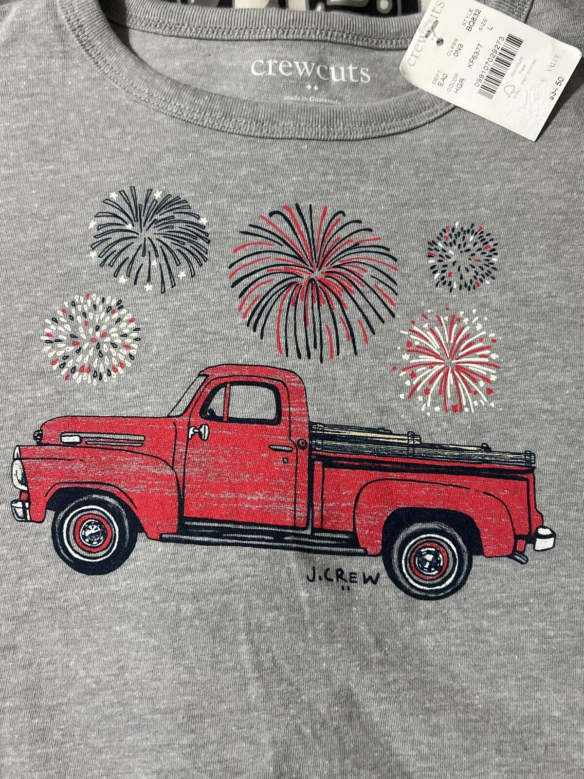 Other crewcuts Gray T-Shirt with Red Truck Fireworks Graphic 10/12 Size US XXS / EU 40 - 3 Thumbnail