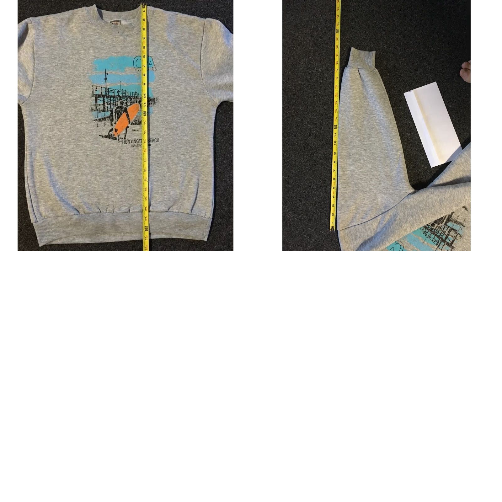 Vintage Vtg 90s Huntington Beach California Faded Surf Sweatshirt S Gray Hoodie Men Small Grunge Surf USA 80s Skater Ocean Pacific Logo USA Size US S / EU 44-46 / 1 - 9 Thumbnail