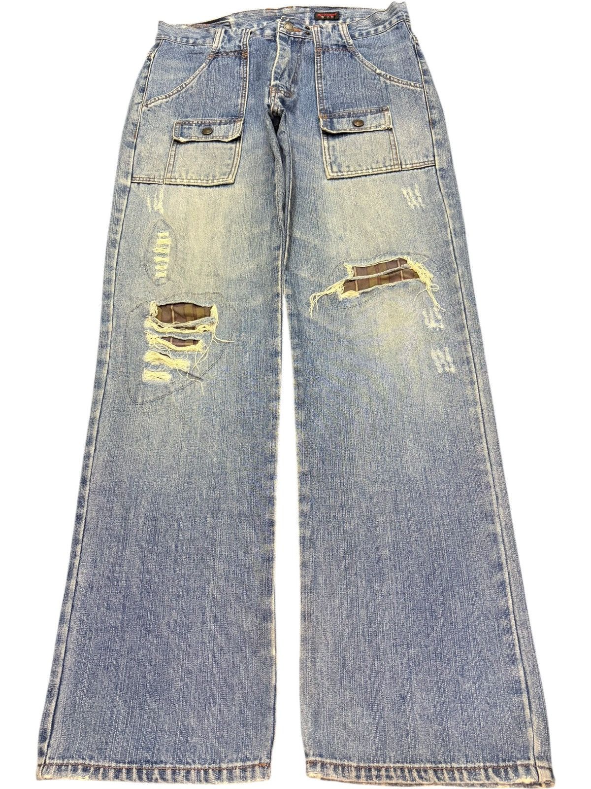 KISS Vintage Kissmark Distress Baggy Bush Pants Jeans Size US 31 - 1 Thumbnail