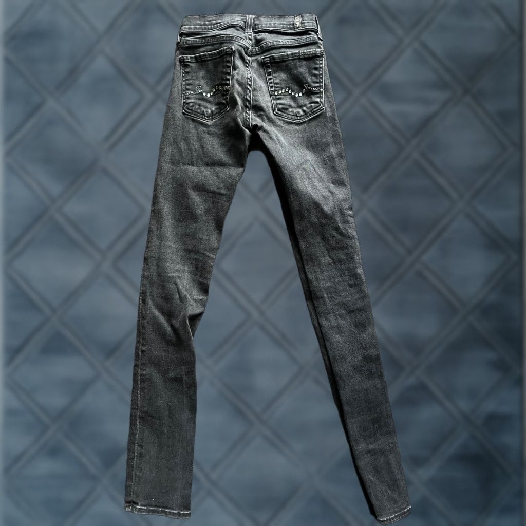 7 For All Mankind 7 For All Mankind Roxanne Jeans Skinny Black Wash Distressed Woman 24 Inseam 32 Color Black Size 24 Womens Size ONE SIZE - 1 Thumbnail
