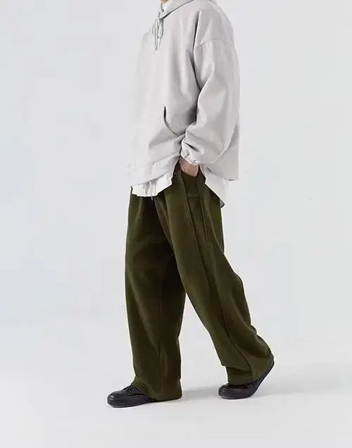 Jean 20AW Indigo Union Japan Military Green Fleece Sashiko Pants Size US 34 / EU 50 - 3 Thumbnail
