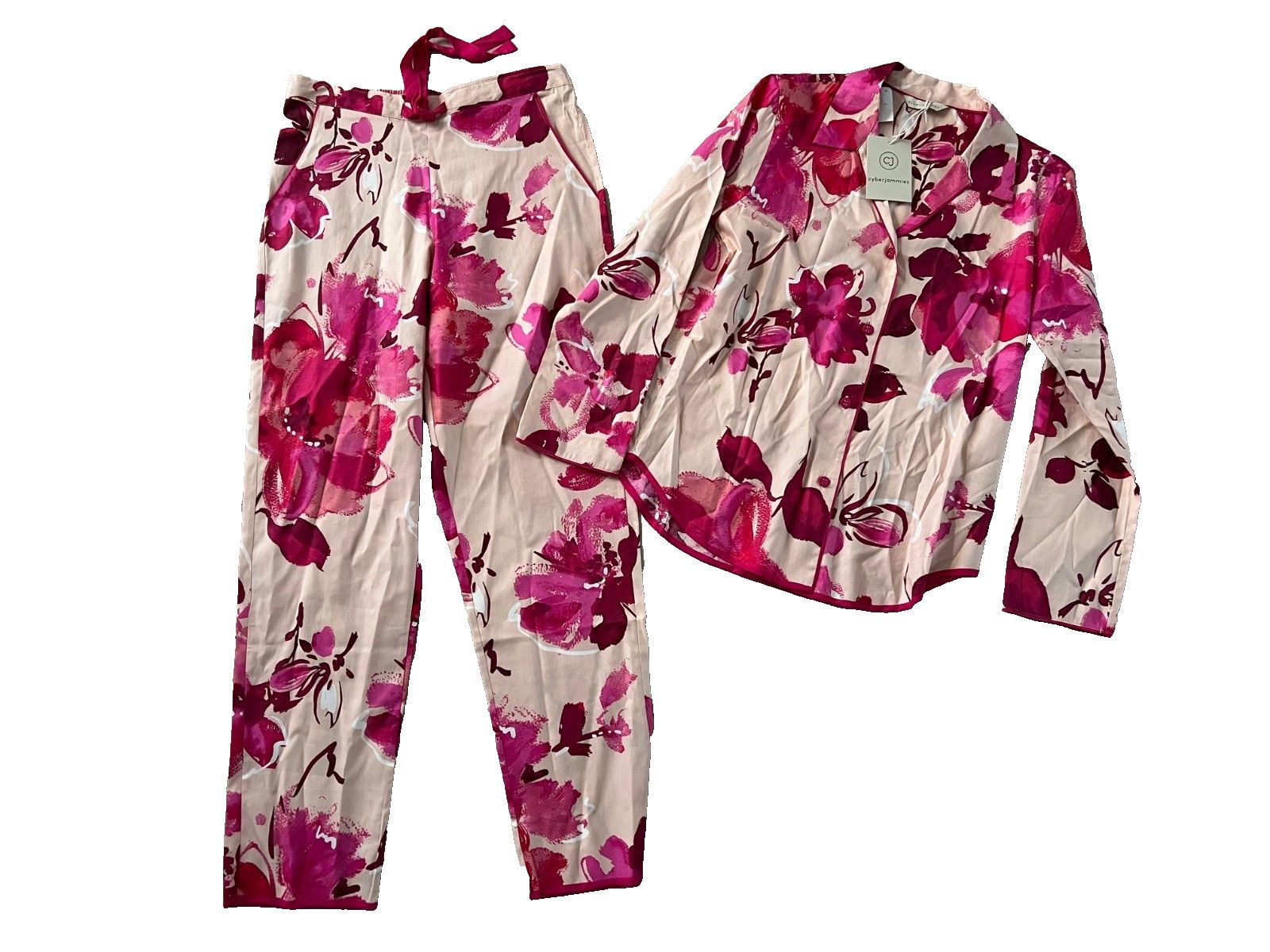 Other Cyberjammies Pink Floral Pyjama Set ( 8 ) Size 30" / US 8 / IT 44 - 2 Thumbnail
