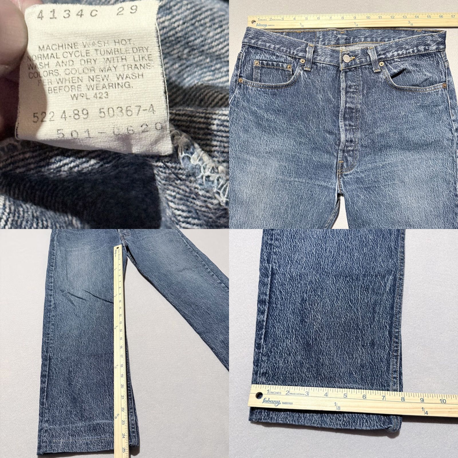 Levi's Levi's Jeans Men Blue Denim Classic Straight 34X30 USA Made 5-Pocket Logo Button Zip - Flaws Size US 34 / EU 50 - 9 Thumbnail