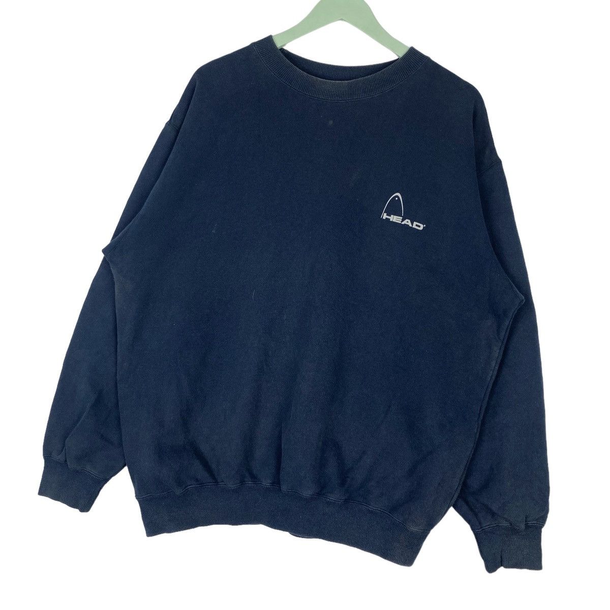 Designer × Vintage Head Big Logo Sweatshirt Navy Crewneck Pullover Jumper Size US L / EU 52-54 / 3 - 4 Thumbnail