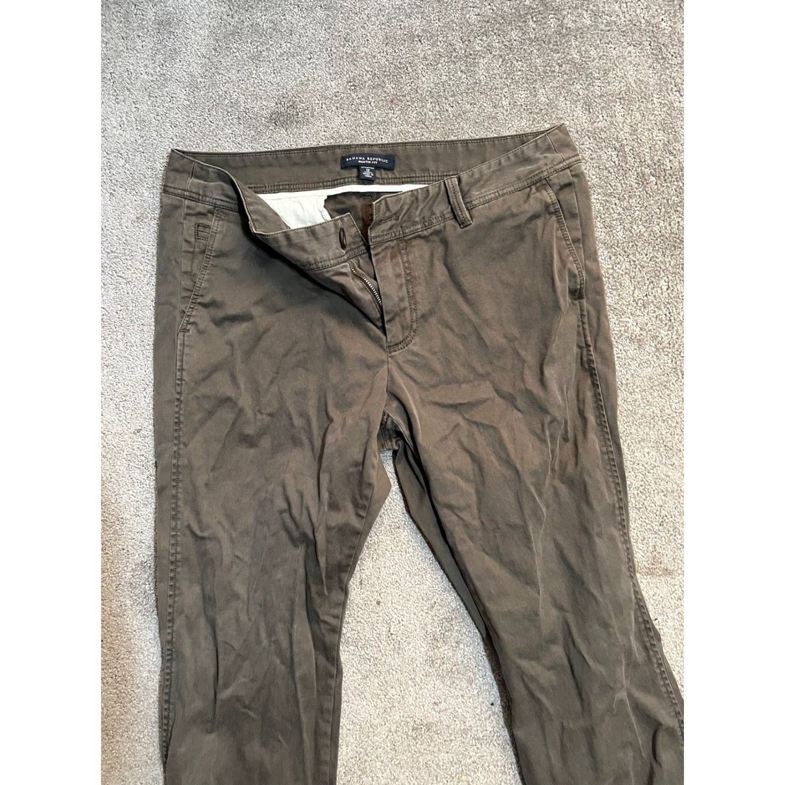 Banana Republic Banana Republic Pants Women's 12 Martin-Fit Dress Pants Brown Cotton Knit 34in Inseam Pockets Zipper Size 34" / US 12 / IT 48 - 2 Thumbnail