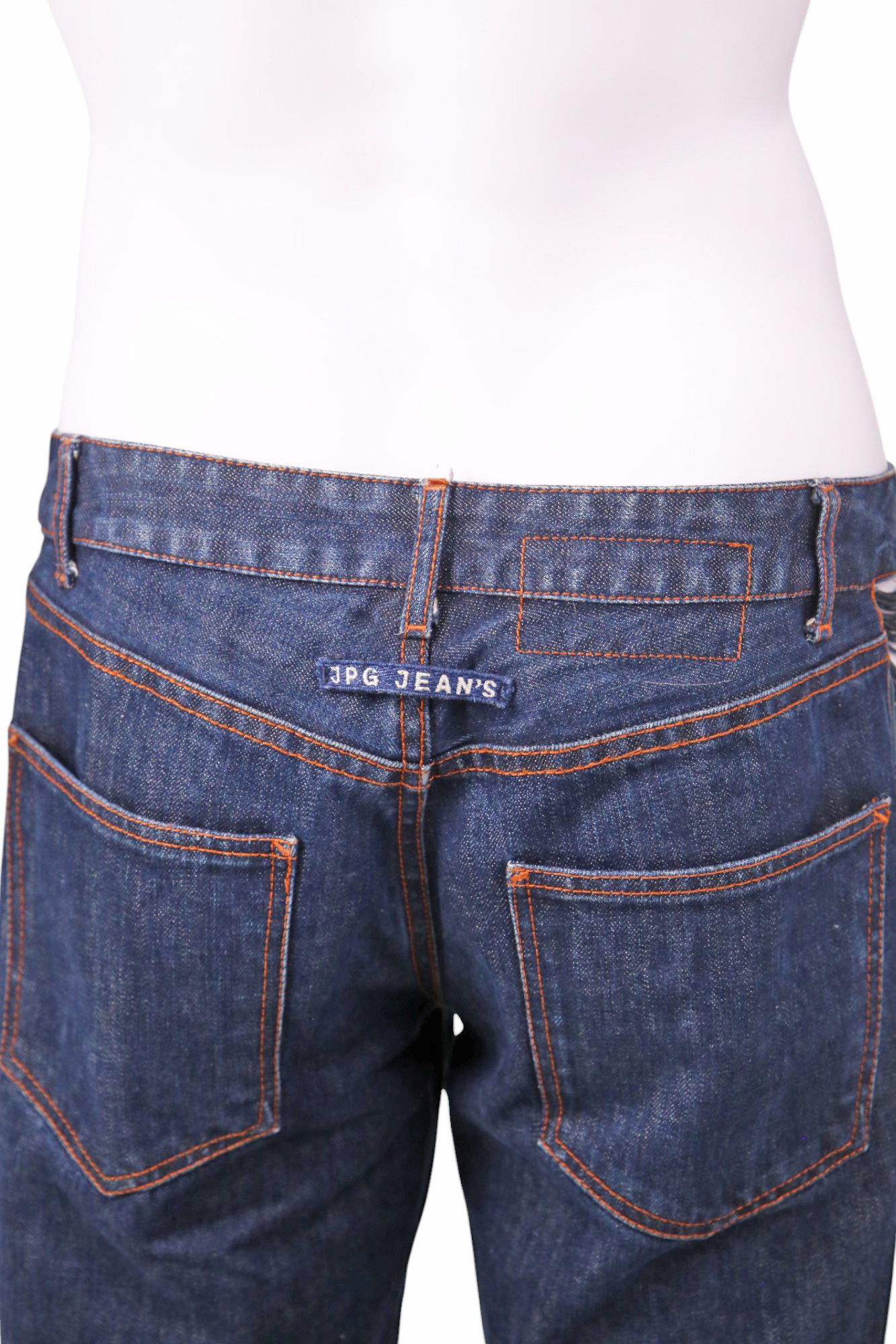Jean Paul Gaultier 1990's Blue Cut-out Wide Jeans Size US 31 - 4 Thumbnail