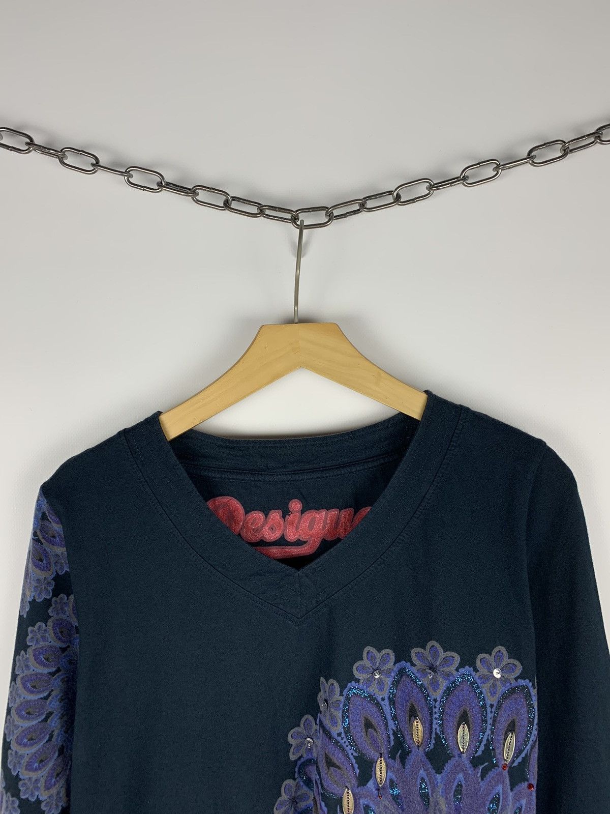 Desigual Vintage Y2K Desigual Avant Garde Long Sleeve Tee Rhinestone Size L / US 10 / IT 46 - 2 Thumbnail