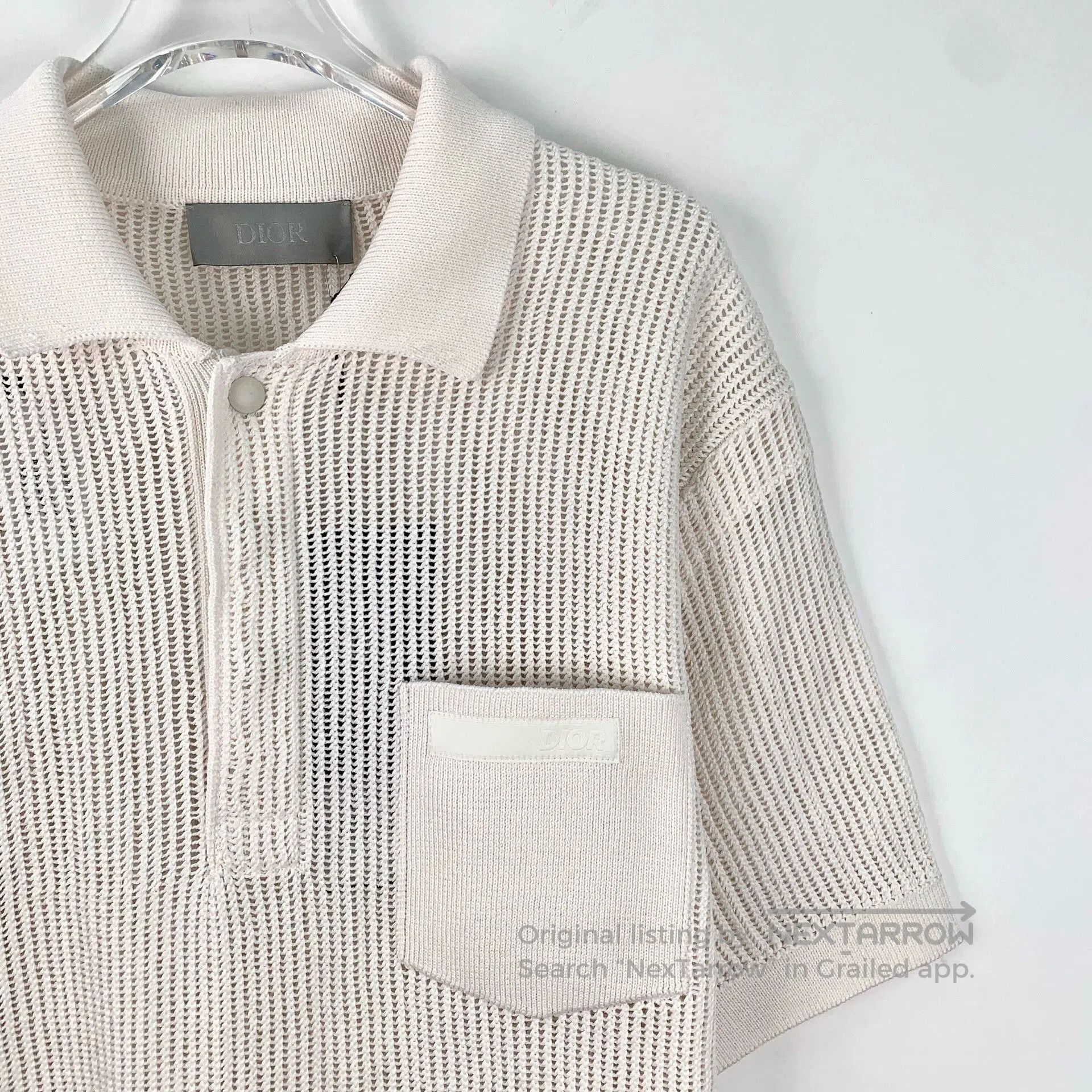 Dior Dior Grey Cutout Knit Short Sleeve Polo. Size US M / EU 48-50 / 2 - 3 Thumbnail