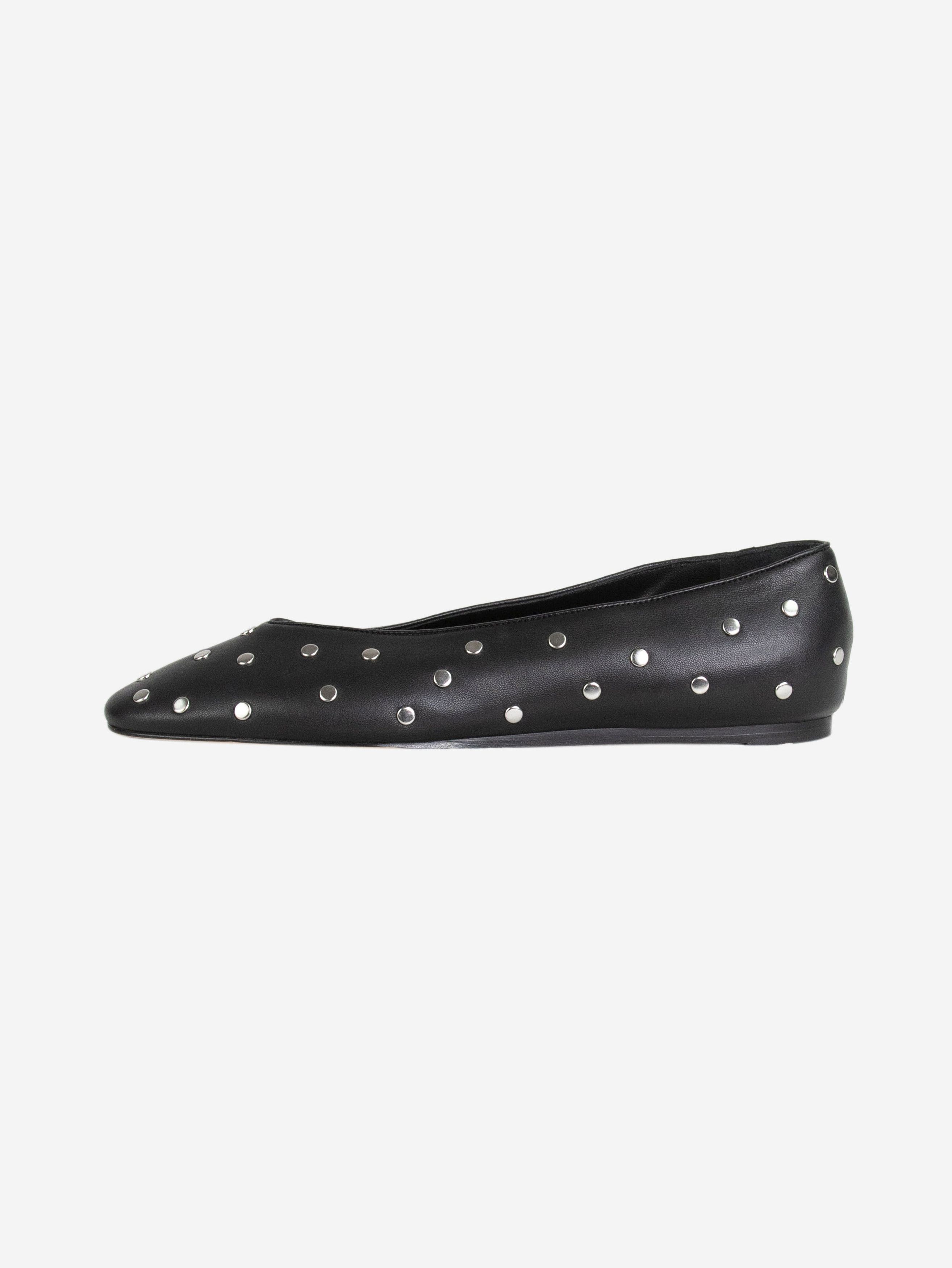 image of Le Monde Beryl Black Studded Regency Slipper - Size Eu 38 (Uk 5), Women's