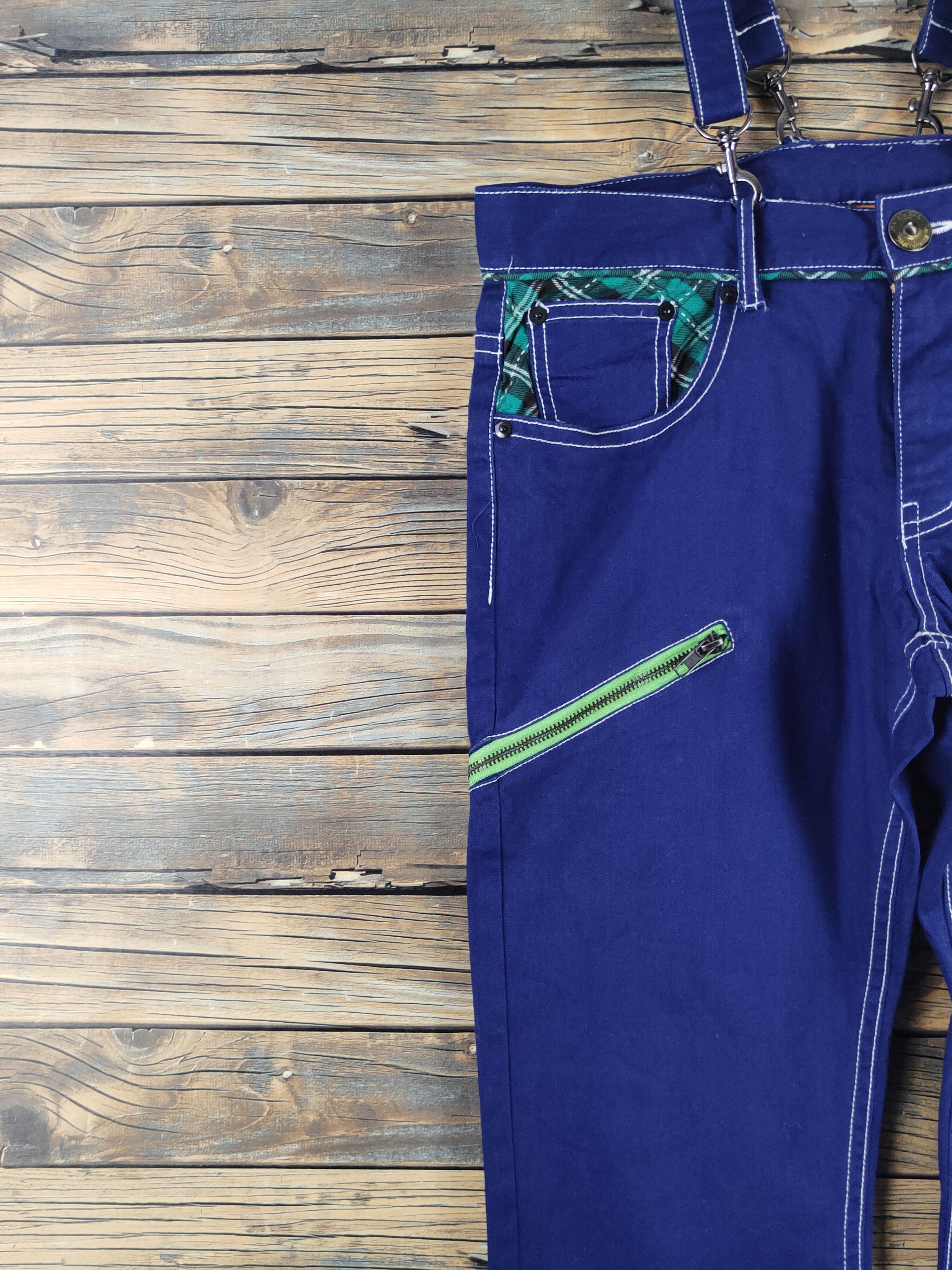 Japanese Brand × Vintage DL Japanese Brand Blue Suspender Pants #1084 Size 32" / US 10 / IT 46 - 6 Thumbnail