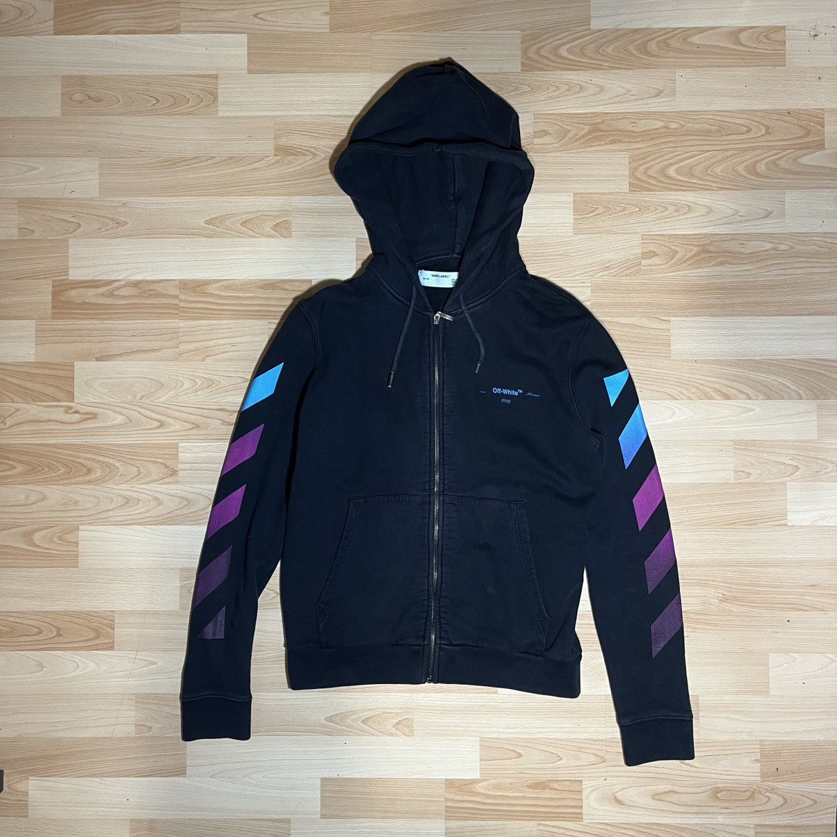 Off-White Off-White Diagonal Gradient Zip-Up Hoodie Virgilabloh Size US M / EU 48-50 / 2 - 2 Thumbnail