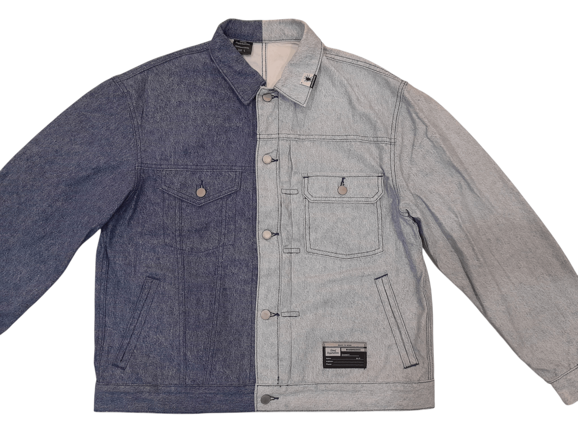 GU × Maison MIHARA YASUHIRO GU x Maison MIHARA YASUHIRO Double Tone Denim Jacket (F478) Size US L / EU 52-54 / 3 - 2 Thumbnail