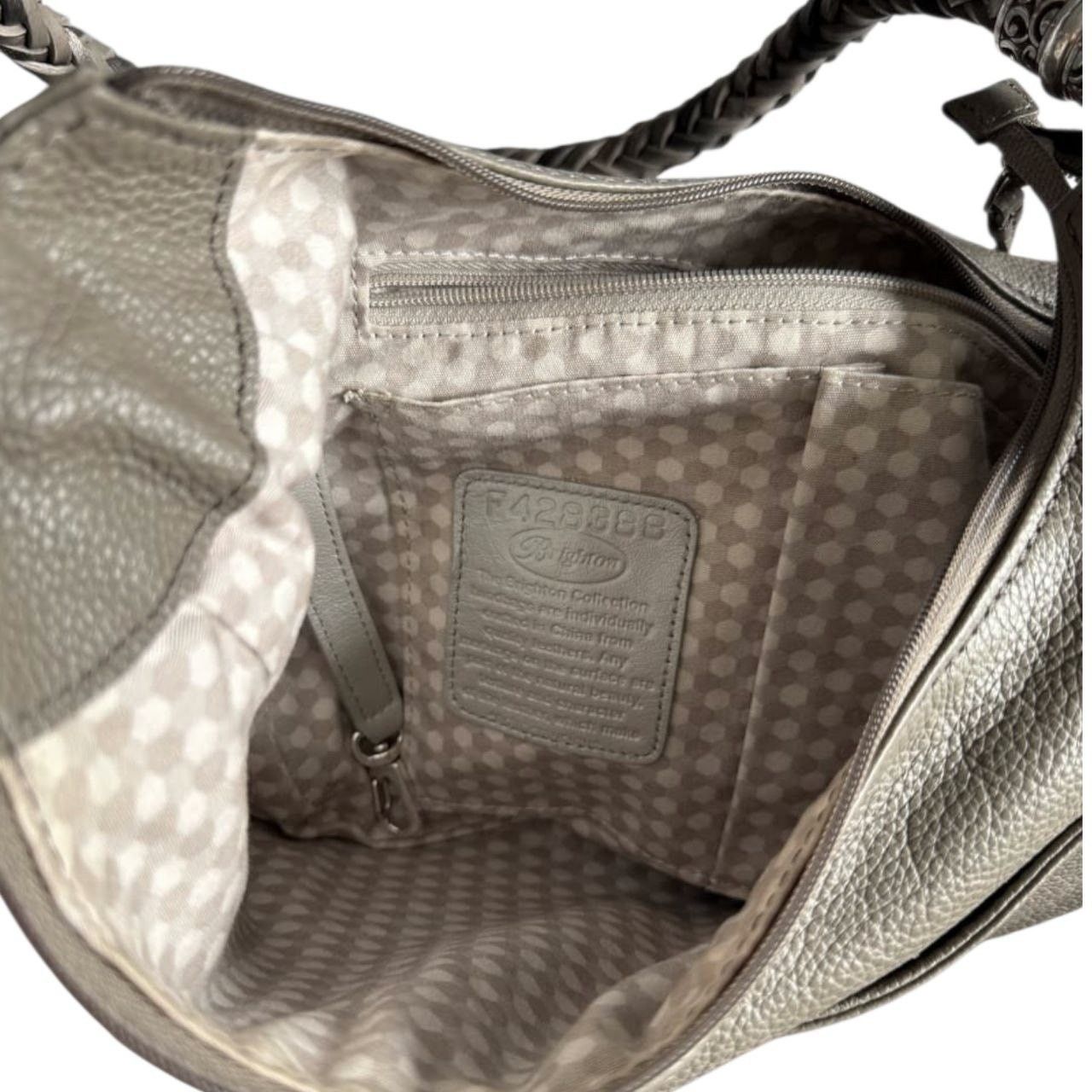 Brighton Brighton Tan/Gray Leather Shoulder Bag Purse Size ONE SIZE - 7 Thumbnail