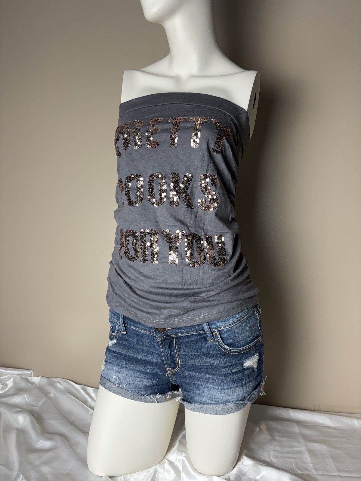 Vintage Vintage Glamour Text Tube Tank Top Size S / US 4 / IT 40 - 1 Thumbnail