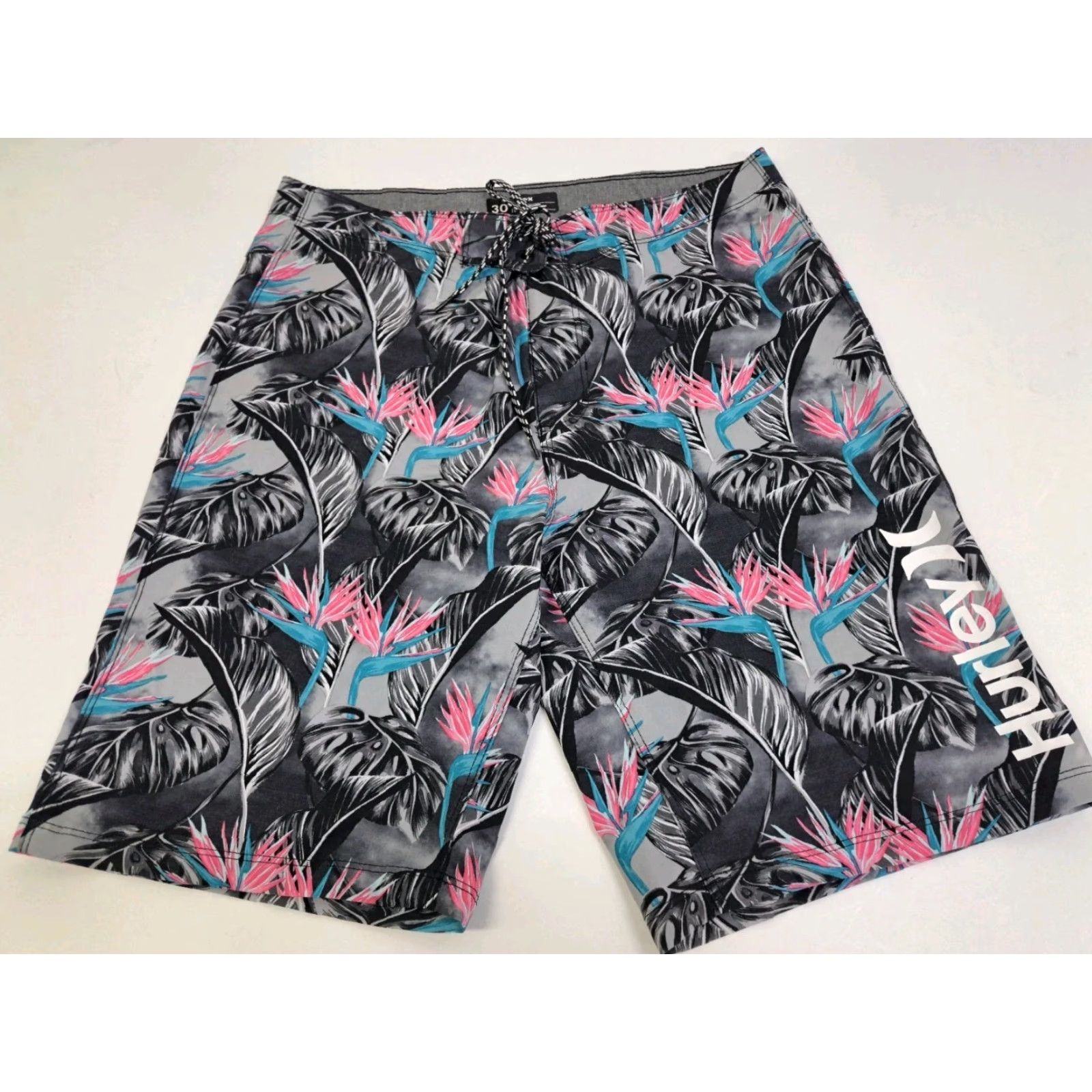 Hurley Hurley Mens Board Shorts Multicolored Floral Hawaiian Print 30/9" Beach Surfing Quick Dry Drawstring Back Pocket Womens? Mens Size US 30 / EU 46 - 2 Thumbnail