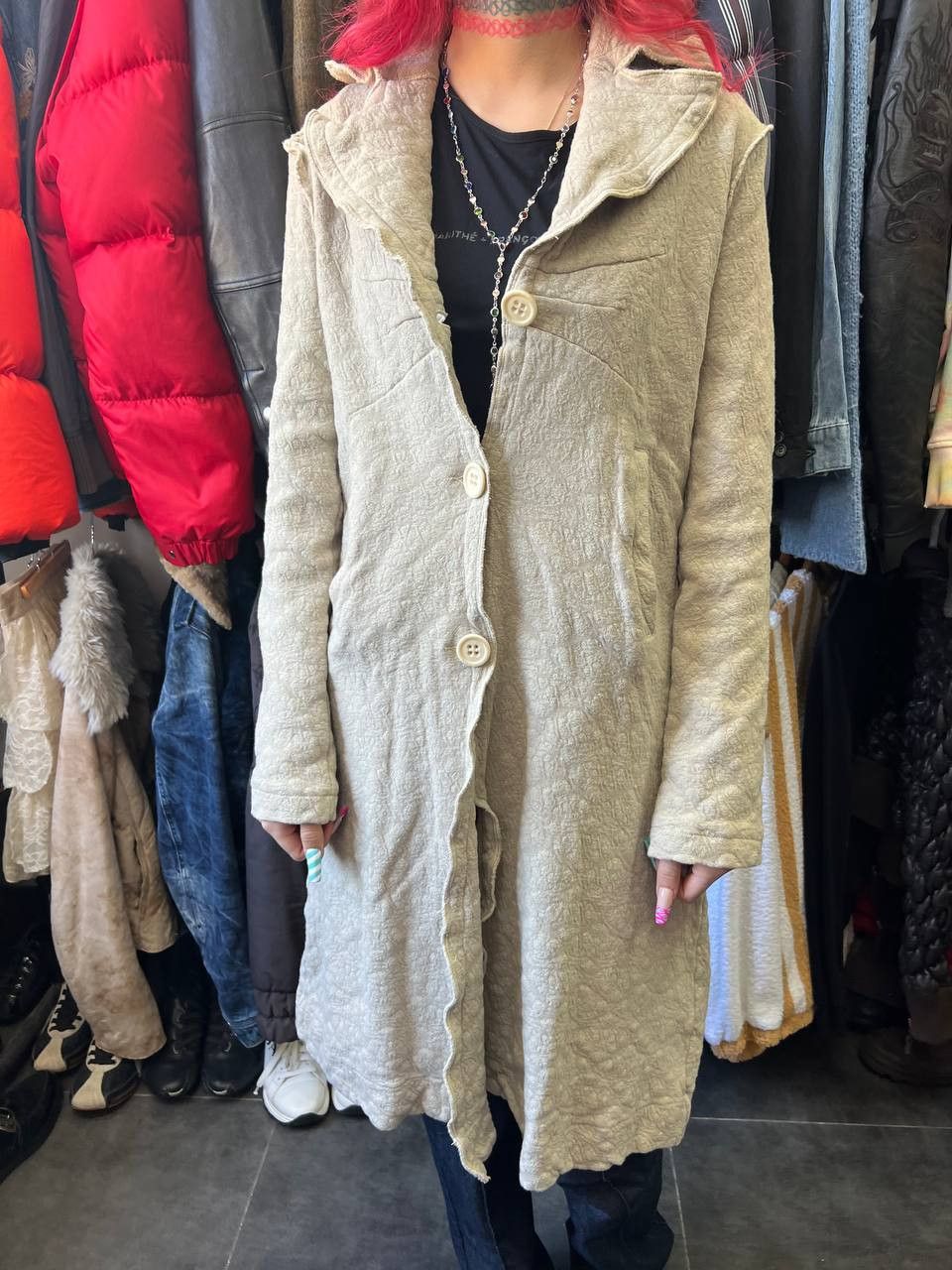 Japanese Brand Women's Transit linen Avant garden Long Coat Vintage Size XS / US 0-2 / IT 36-38 - 1 Thumbnail