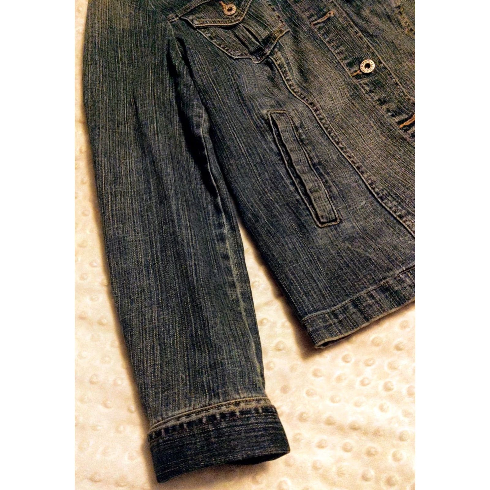 Tommy Hilfiger Tommy Hilfiger Womens Denim Jacket Blue Tag Size Large Button Stretch Jacket Womens Regular Blue 90s Classic Designer Size L / US 10 / IT 46 - 3 Thumbnail