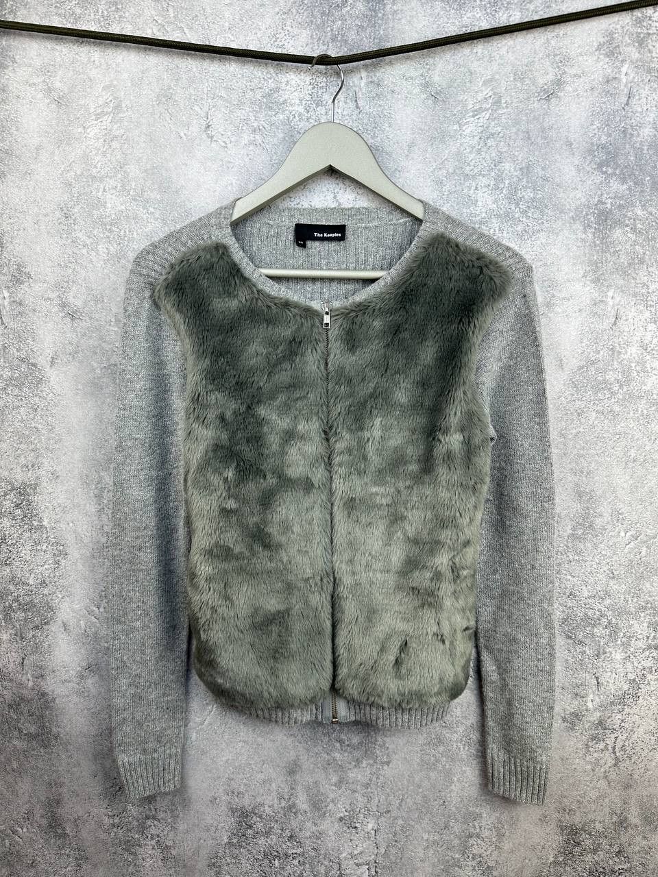 The Kooples The Kooples Wool Blend Faux Fur Panel Full Zip Cardigan Swt Size XS / US 0-2 / IT 36-38 - 1 Thumbnail
