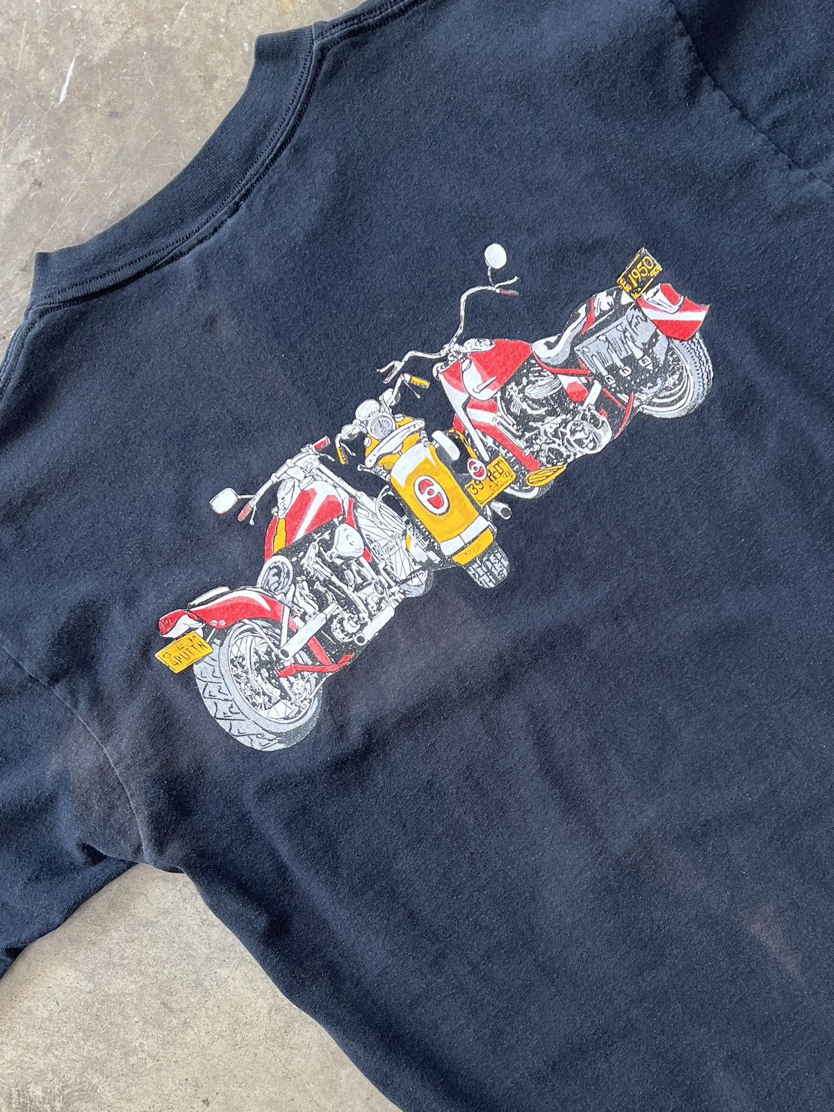 Harley Davidson × Vintage Vintage Americana Classic Motorcycle Single Stitch Tee Large Size US L / EU 52-54 / 3 - 4 Thumbnail
