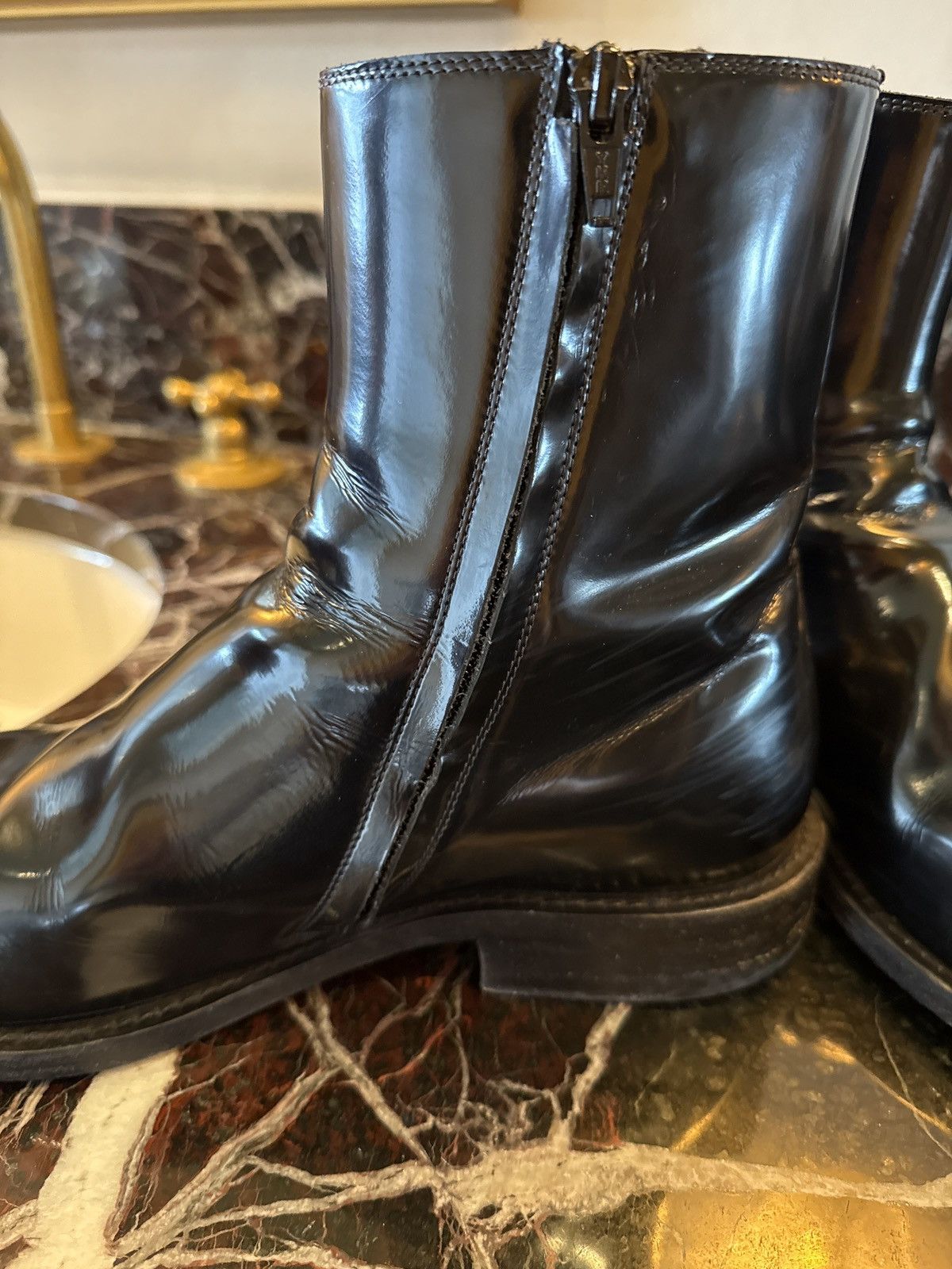 Balenciaga BALENCIAGA SANTIAGOS SS19 SQUARE TOE LEATHER BOOTS Size US 9.5 / EU 42-43 - 2 Thumbnail