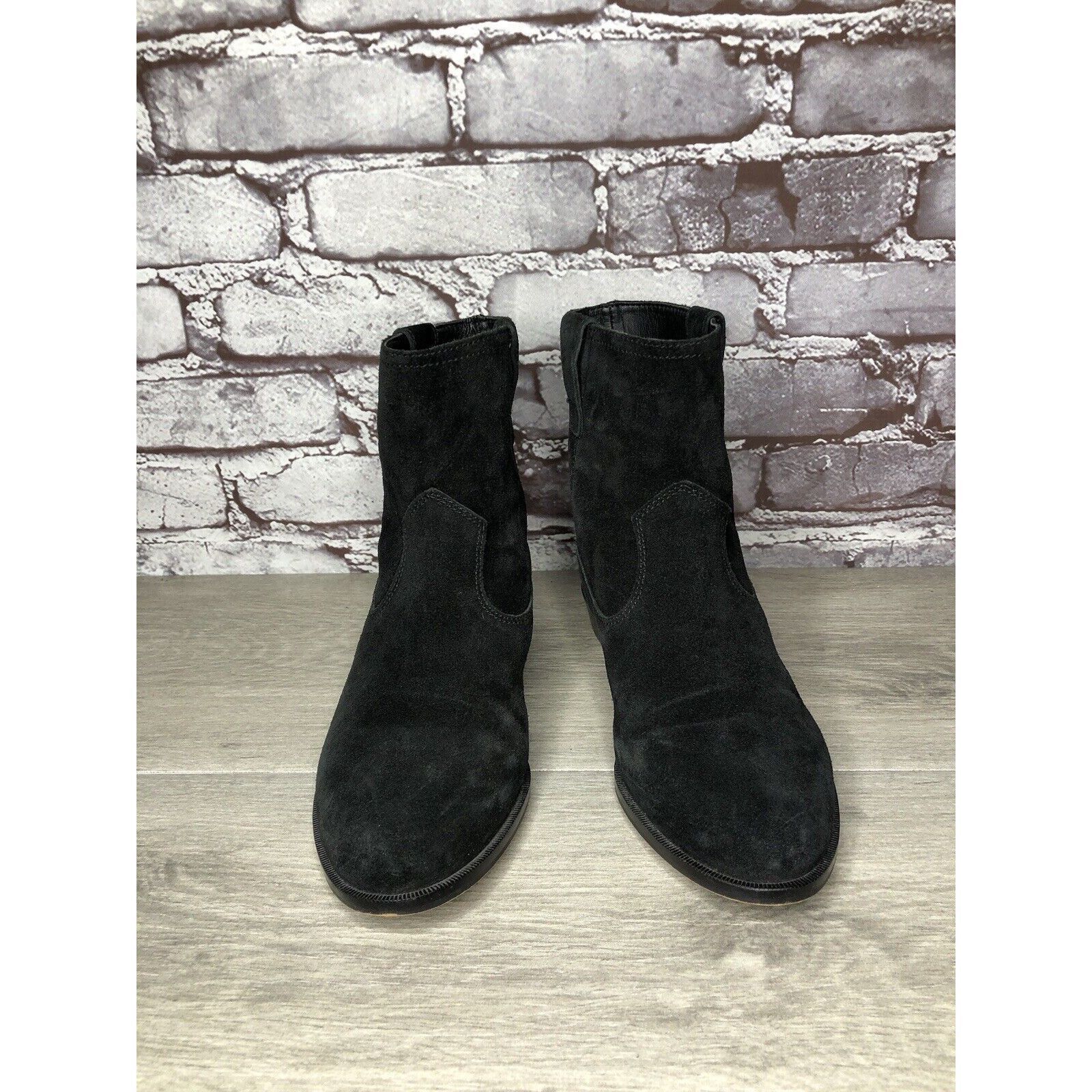 Rebecca Minkoff Rebecca Minkoff Black Suede Pull On Ankle Boots Heel Booties Size US 6 / IT 36 - 12 Thumbnail