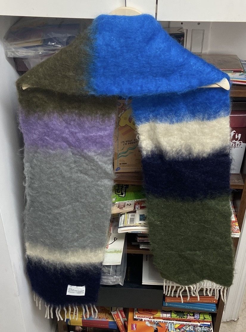 Loewe Loewe Color Block Mohair/Wool Blend Scarf Size ONE SIZE - 2 Thumbnail