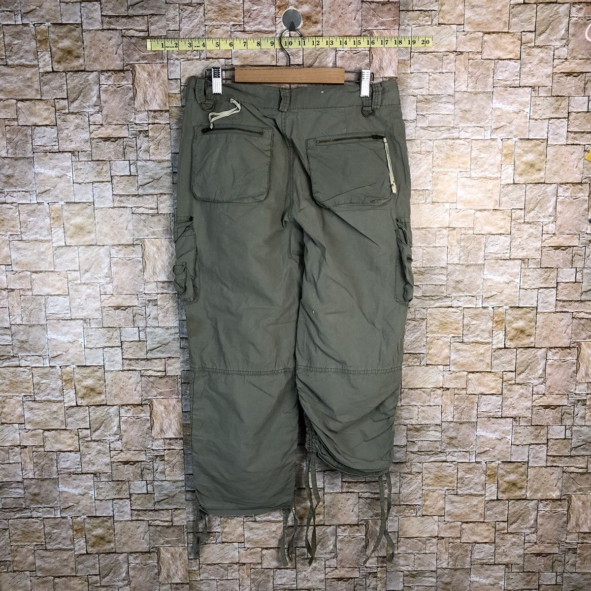 Japanese Brand Pinky Girl Green Cropped spring cargo Pants #A743 Size 29" - 16 Thumbnail