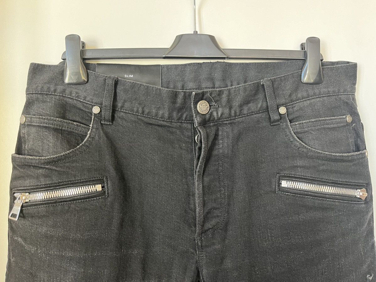 Balmain BALMAIN Leather knee Biker Denim made in Japan Size US 33 - 3 Thumbnail