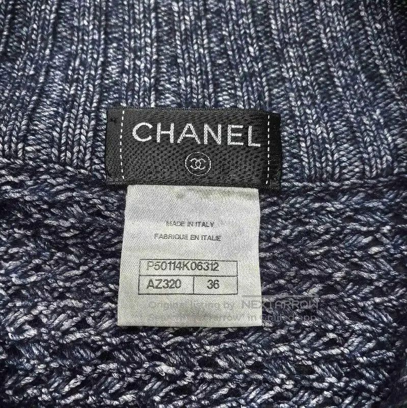 Chanel Chanel Women's Navy Knit Sweater Size S . Size S / US 4 / IT 40 - 5 Thumbnail