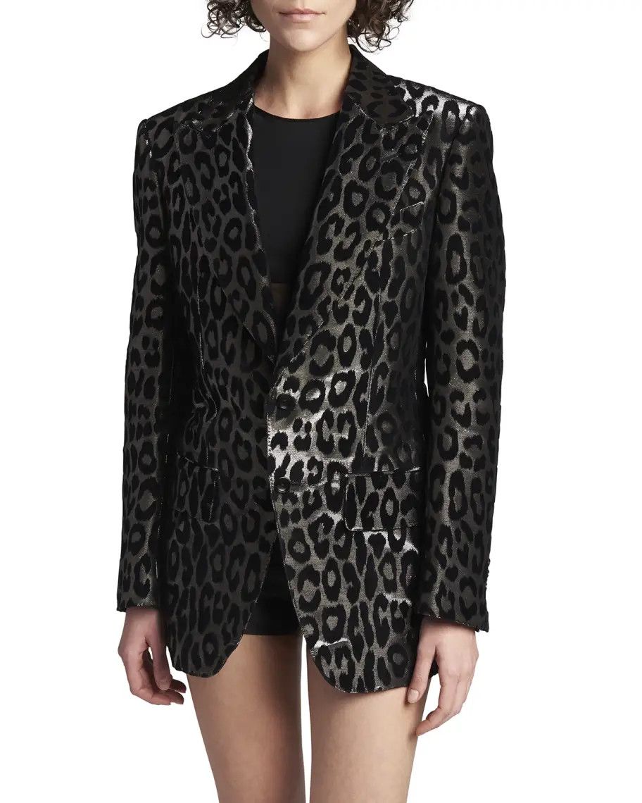 image of Tom Ford O1Loc1C0324 Gi2835 Blazer In Leopard, Women's (Size XS)