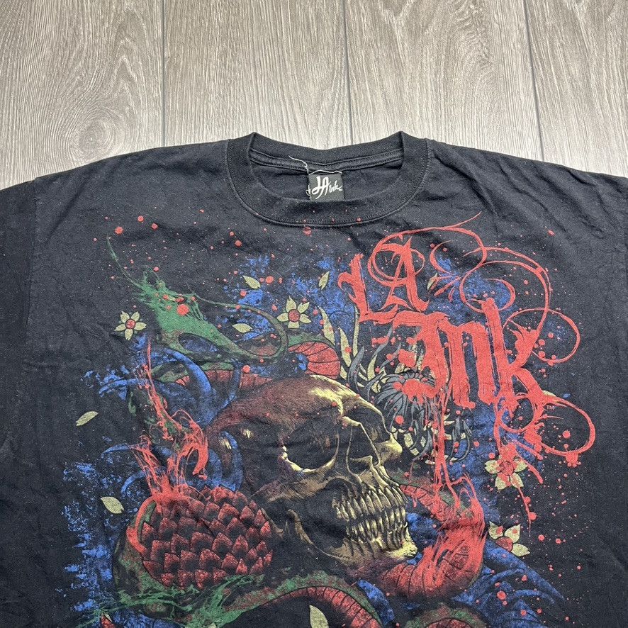 Vintage Vintage LA Ink Y2k Skull Tribal T Shirt XXL 2XL Black Size US XXL / EU 58 / 5 - 2 Thumbnail