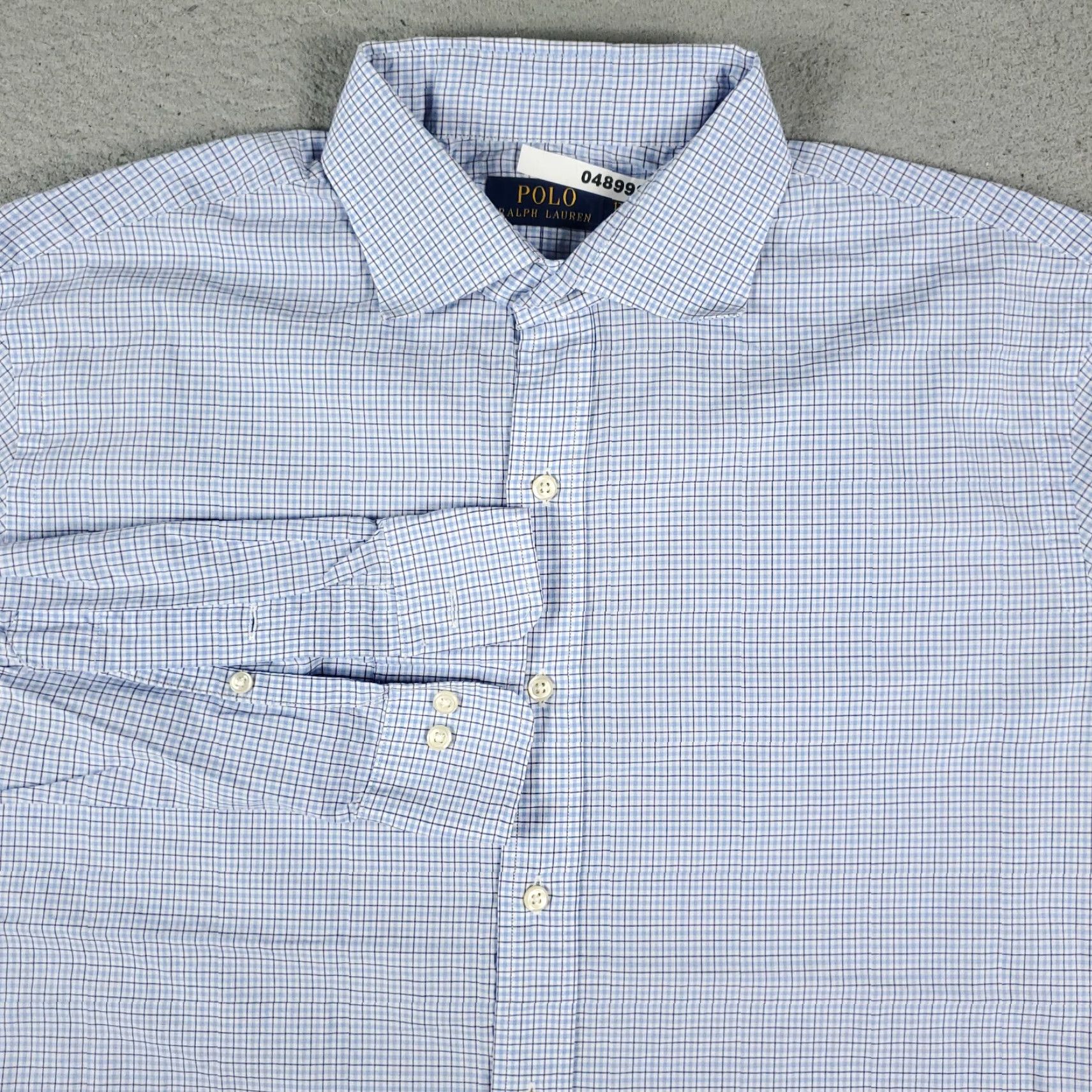 Ralph Lauren Ralph Lauren Shirt Mens 17.5 Blue Plaid Dress Button Up Long Sleeve Size 46R - 2 Thumbnail