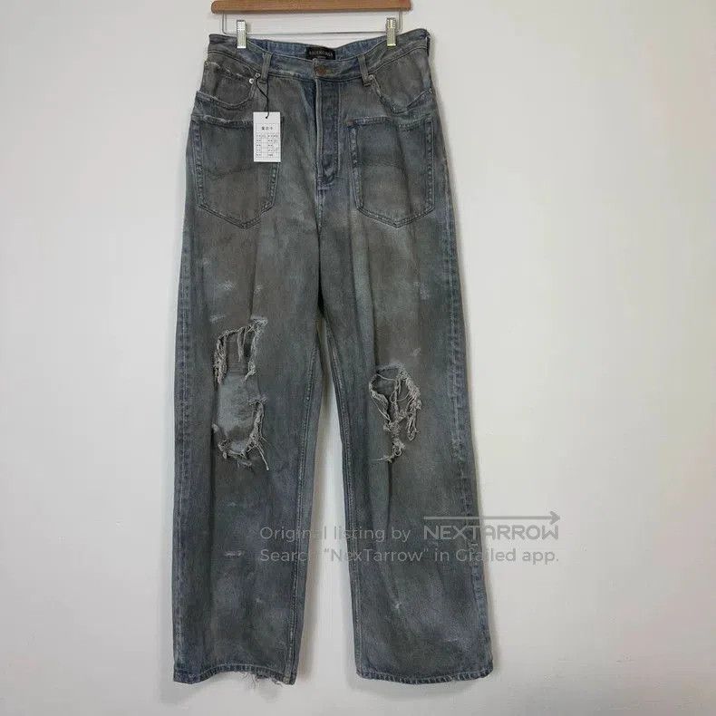 Balenciaga Balenciaga 23SS Distressed Denim Jeans. Size US 26 / EU 42 - 1 Thumbnail